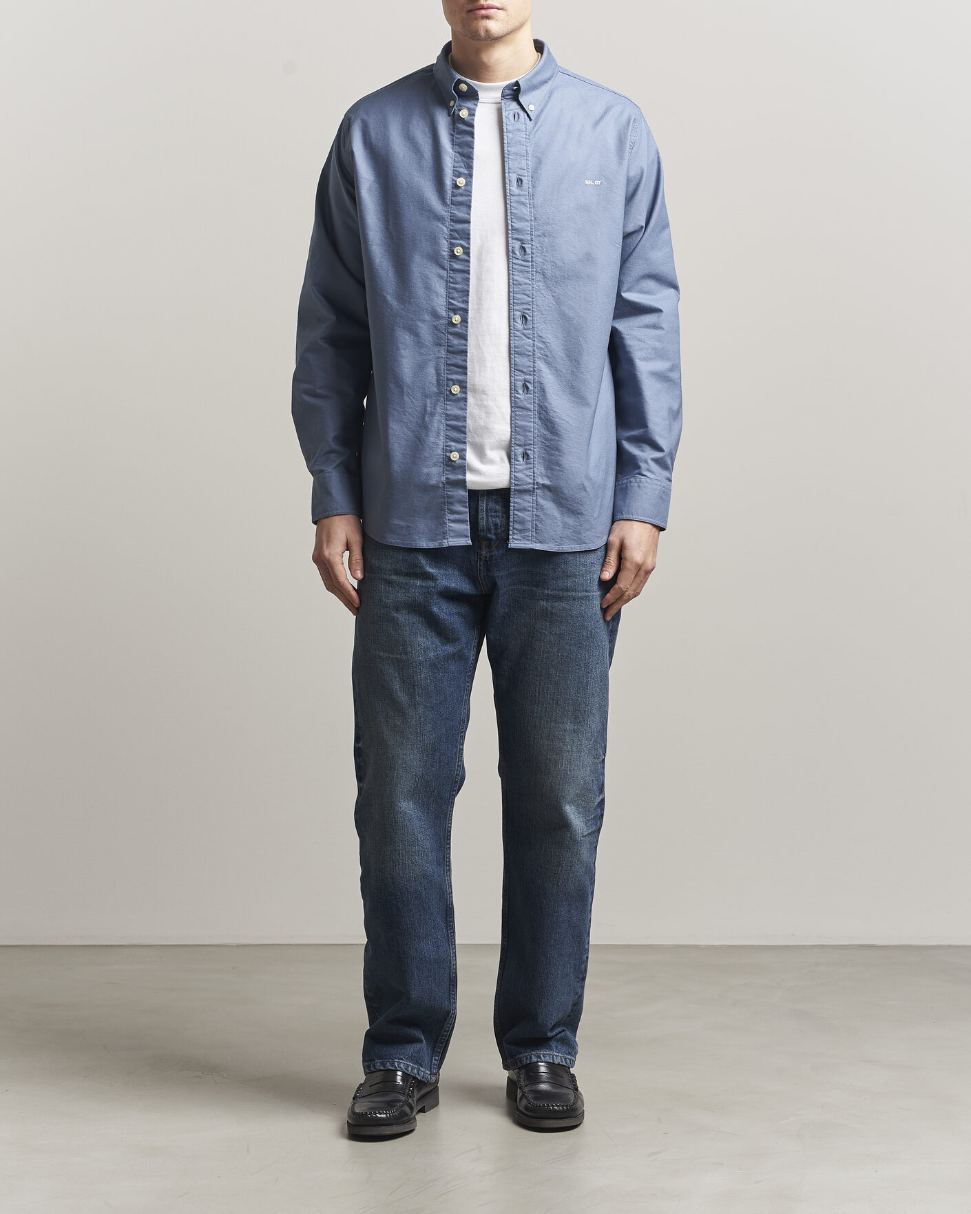 Herr | Skjortor | NN07 | Colby Oxford Shirt Stone Blue