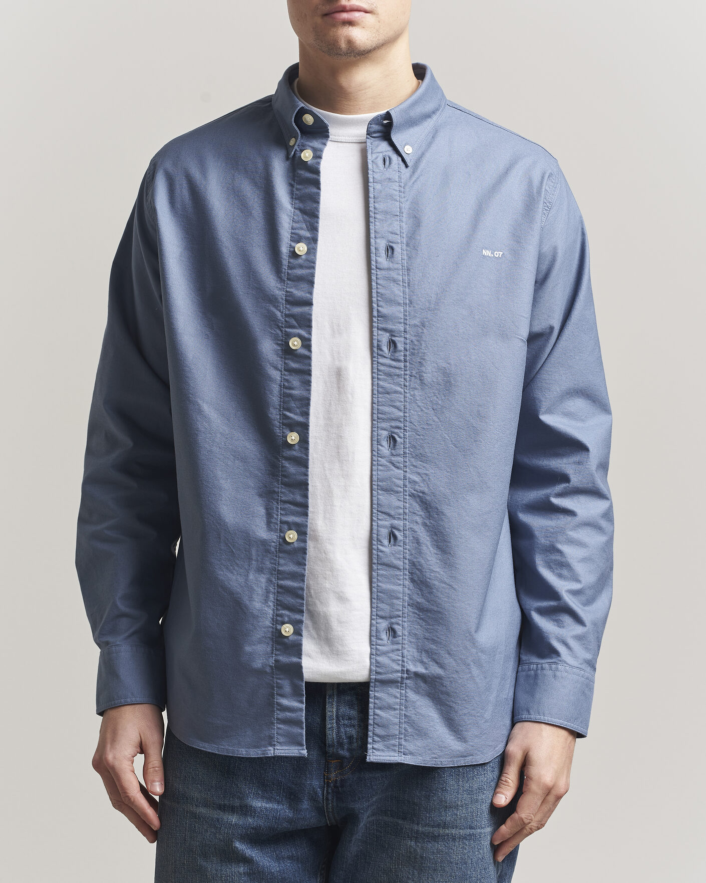Herr | Skjortor | NN07 | Colby Oxford Shirt Stone Blue