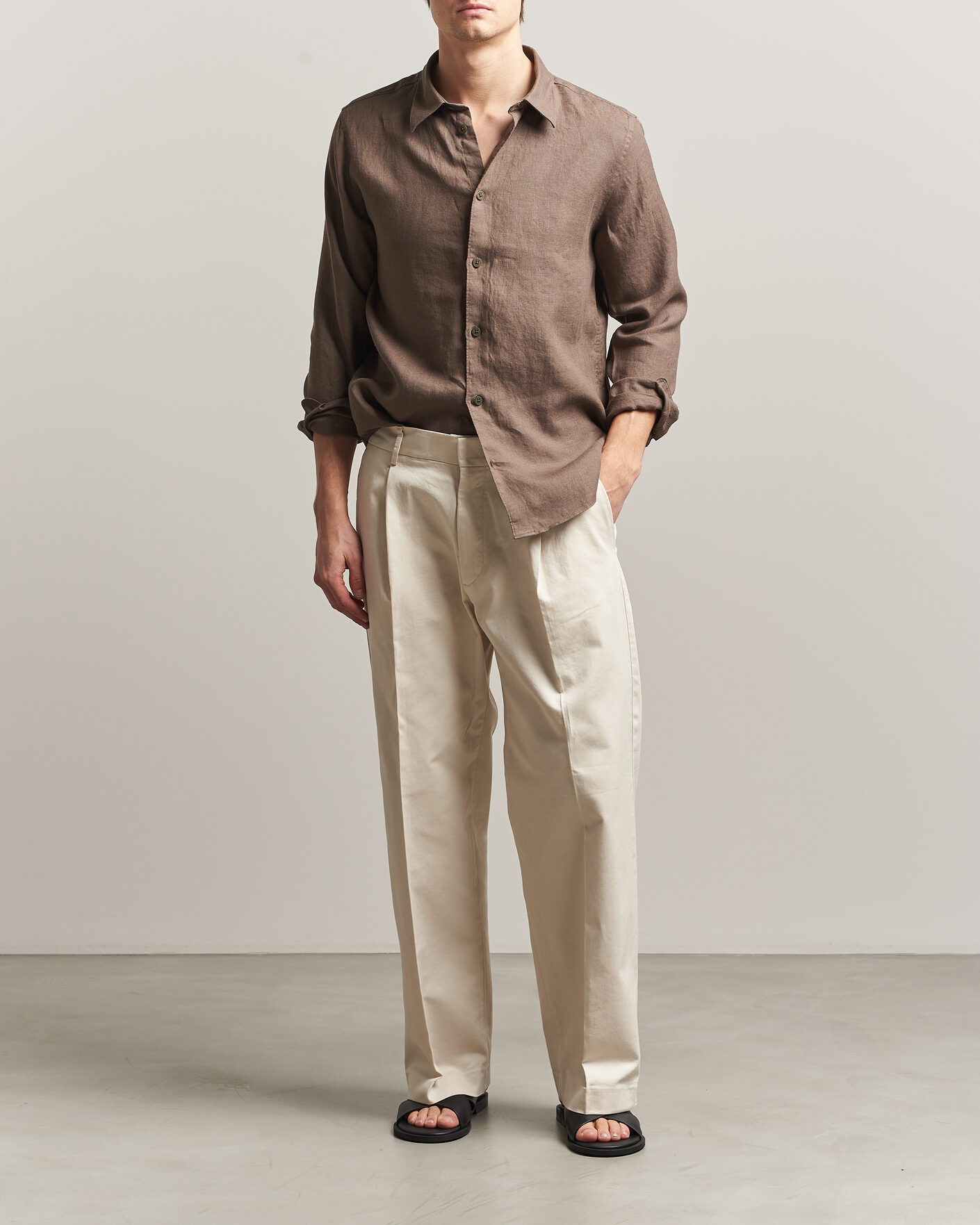 Herr | Skjortor | NN07 | Enzo Linen Shirt Mable Husk