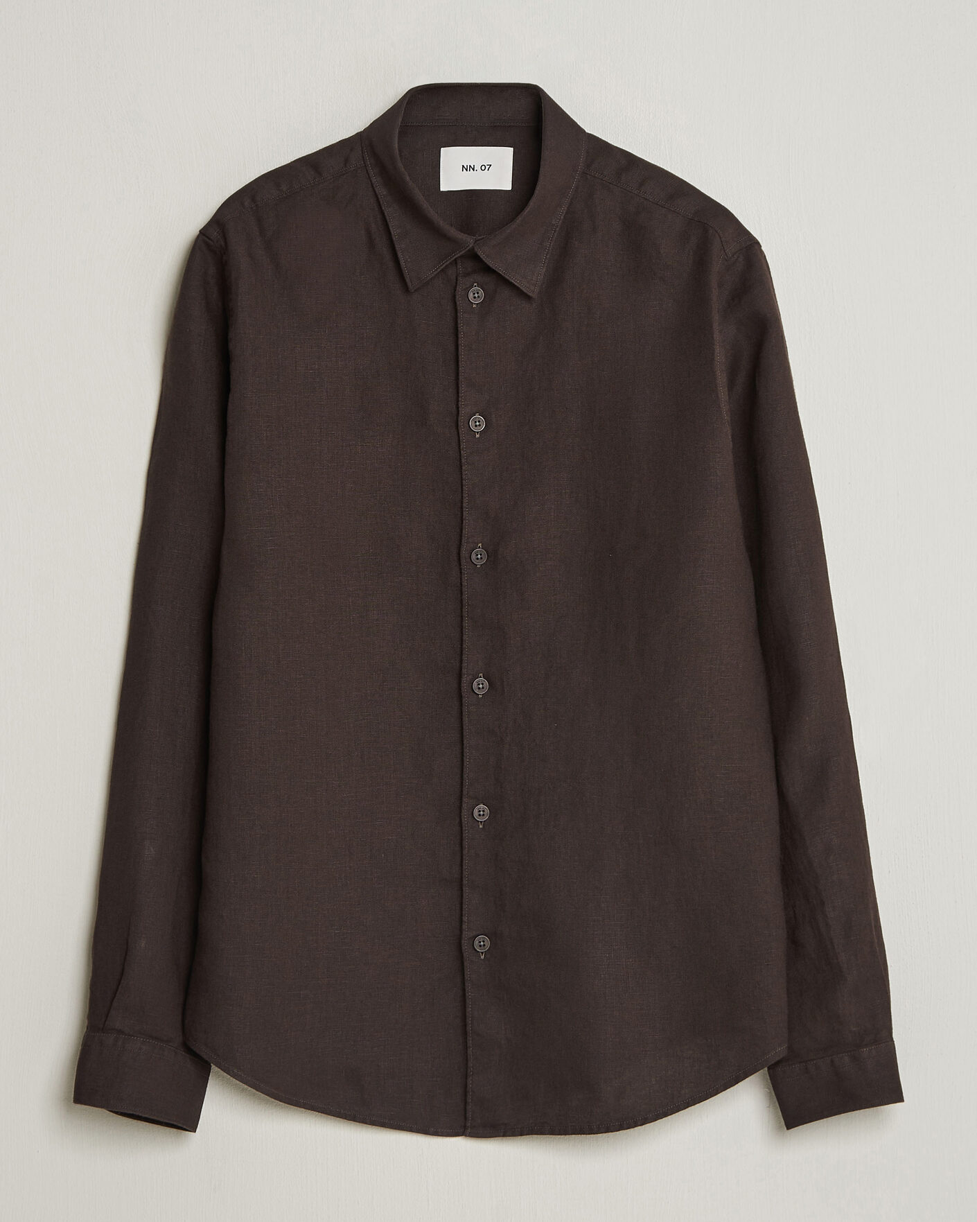 Herr | Skjortor | NN07 | Enzo Linen Shirt Deep Truffle