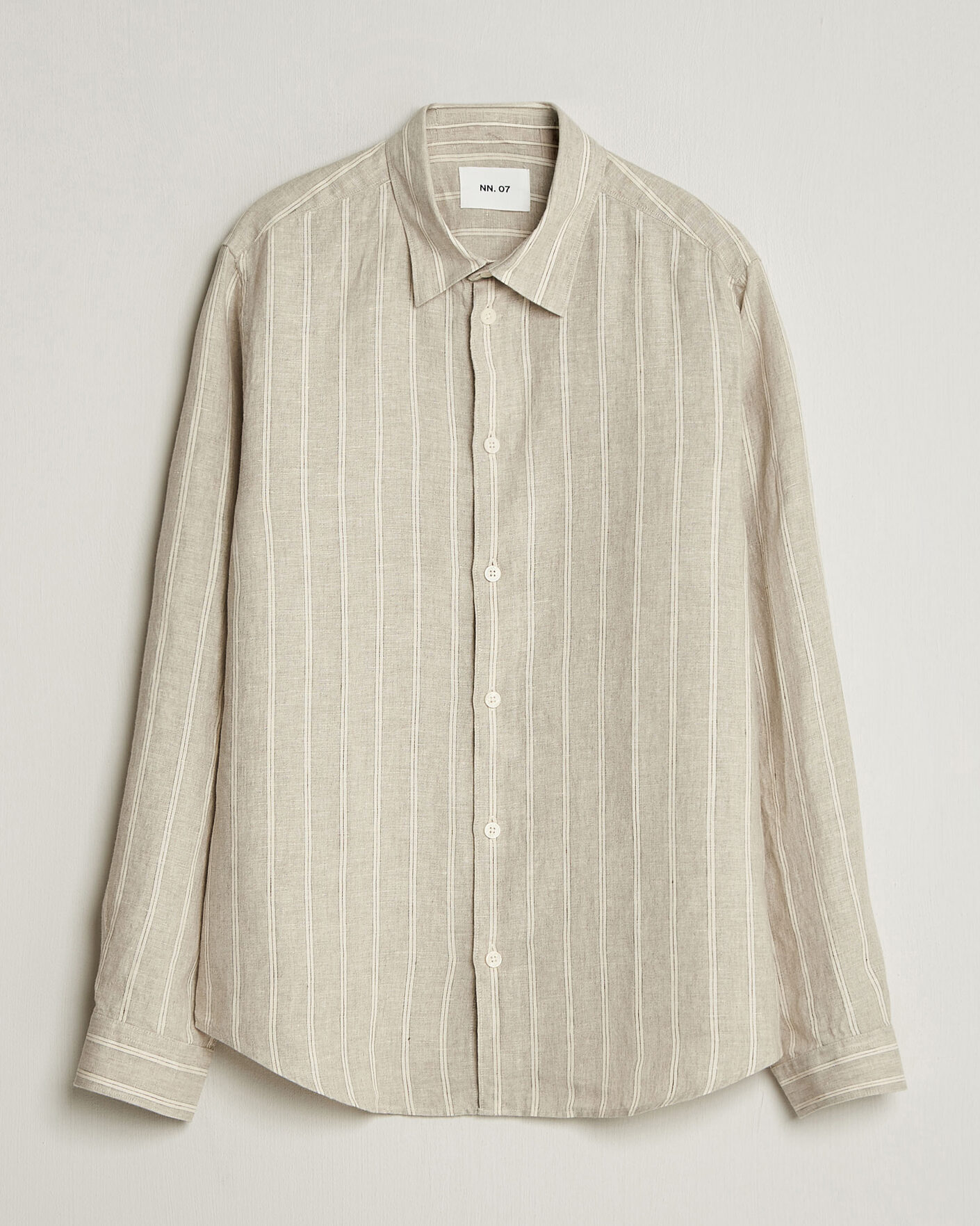 Herr | Skjortor | NN07 | Enzo Linen Shirt Oat Stripe