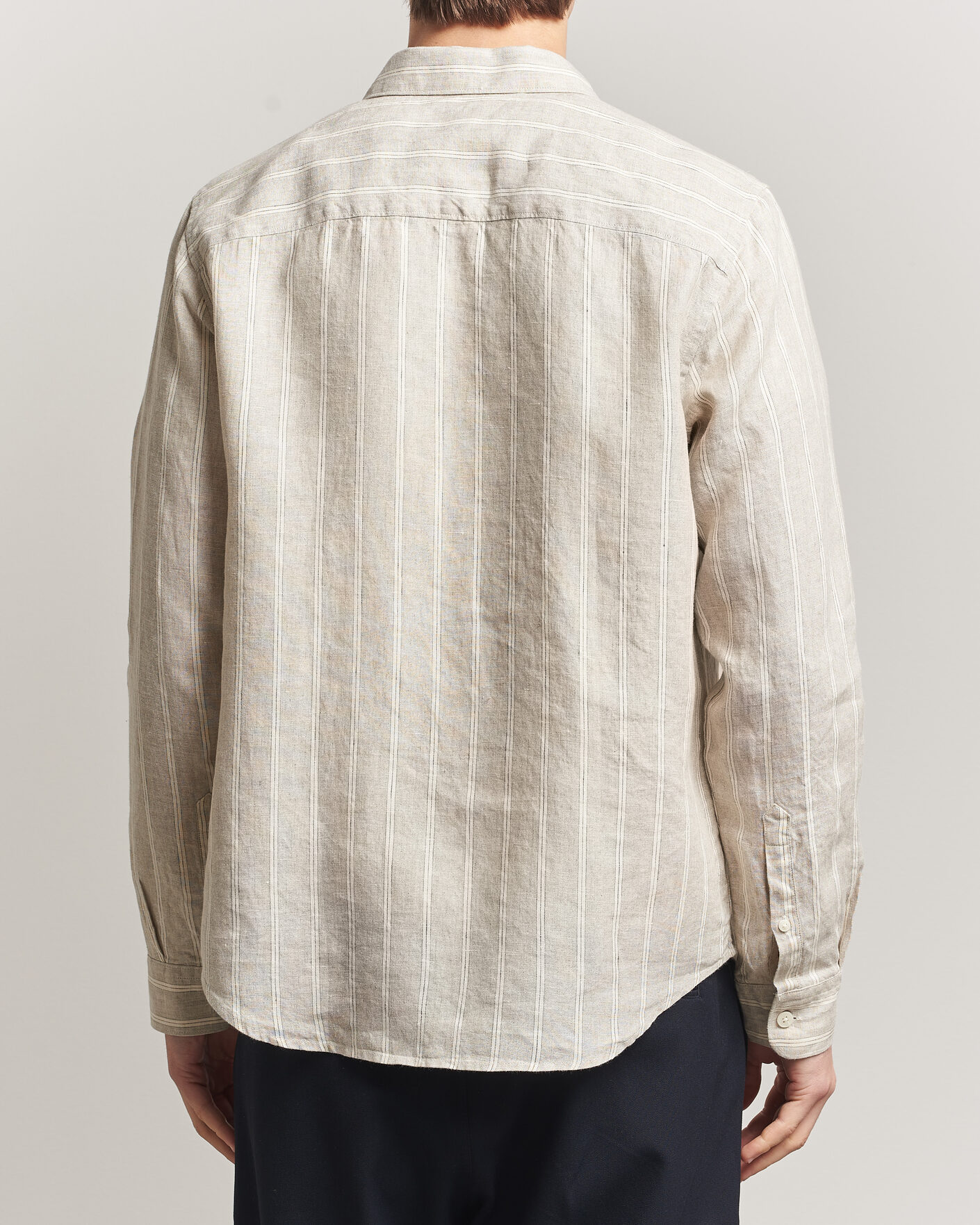 Herr | Skjortor | NN07 | Enzo Linen Shirt Oat Stripe