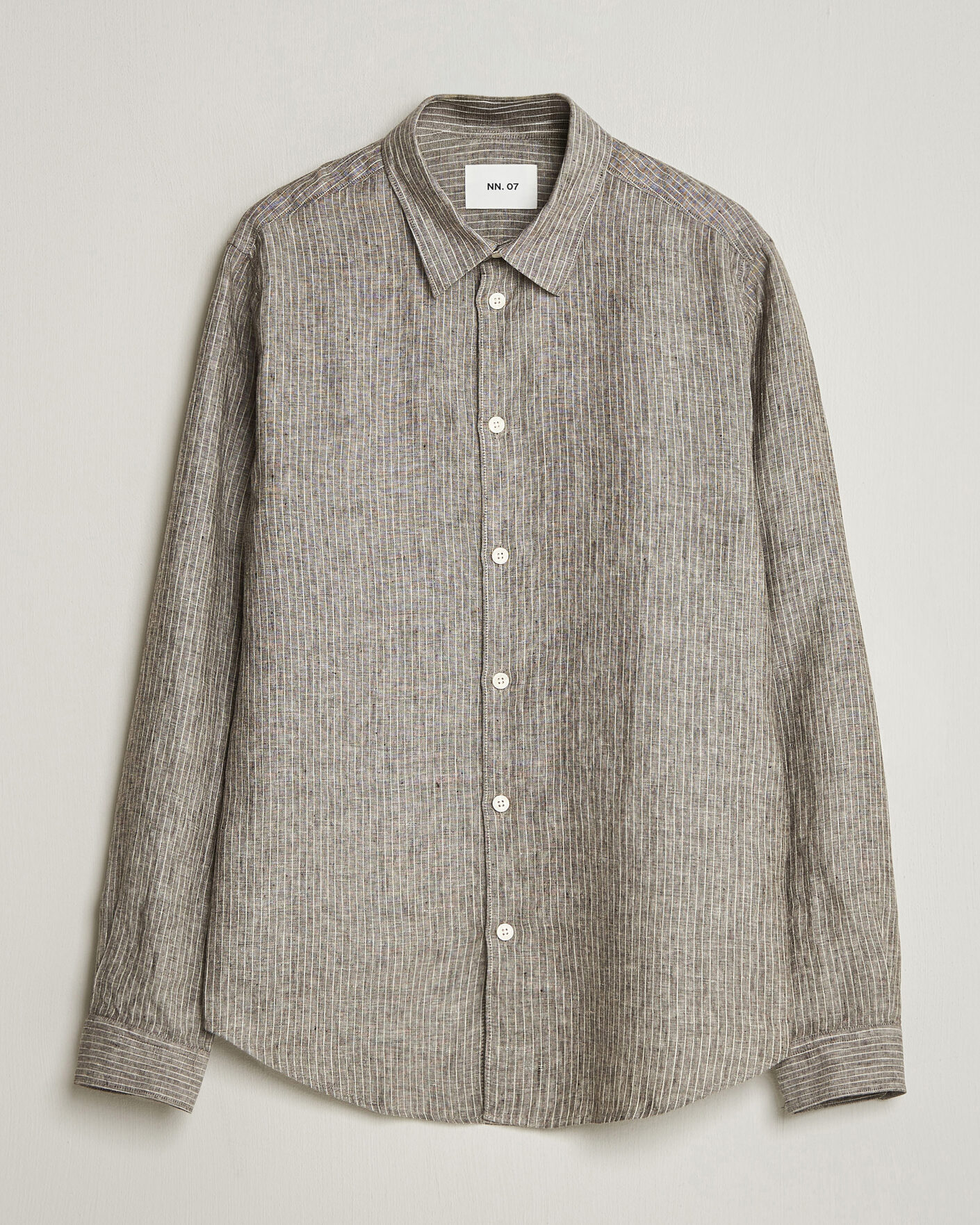 Herr | Skjortor | NN07 | Enzo Linen Shirt Clay Stripe