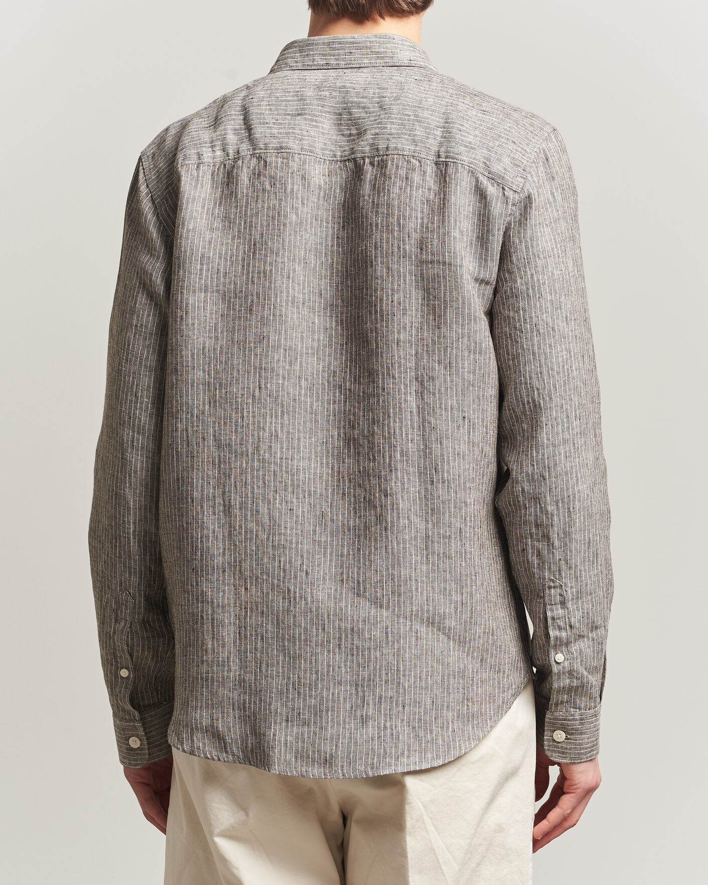 Herr | Skjortor | NN07 | Enzo Linen Shirt Clay Stripe