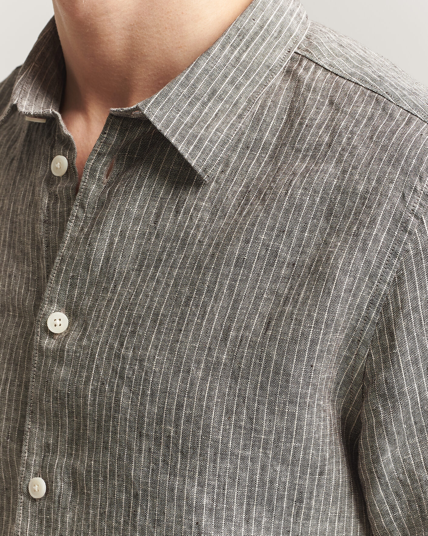 Herr | Skjortor | NN07 | Enzo Linen Shirt Clay Stripe