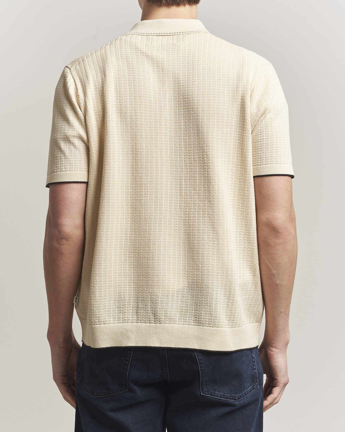Herr | Skjortor | NN07 | Nalo Knitted Short Sleeve Shirt Ivory