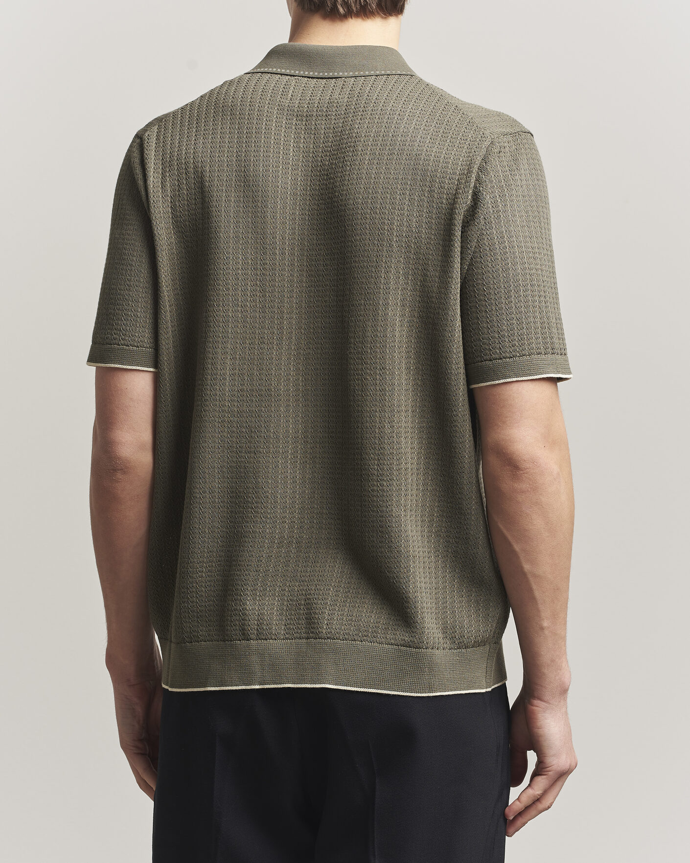 Herr | Skjortor | NN07 | Nalo Knitted Short Sleeve Shirt Capers Green