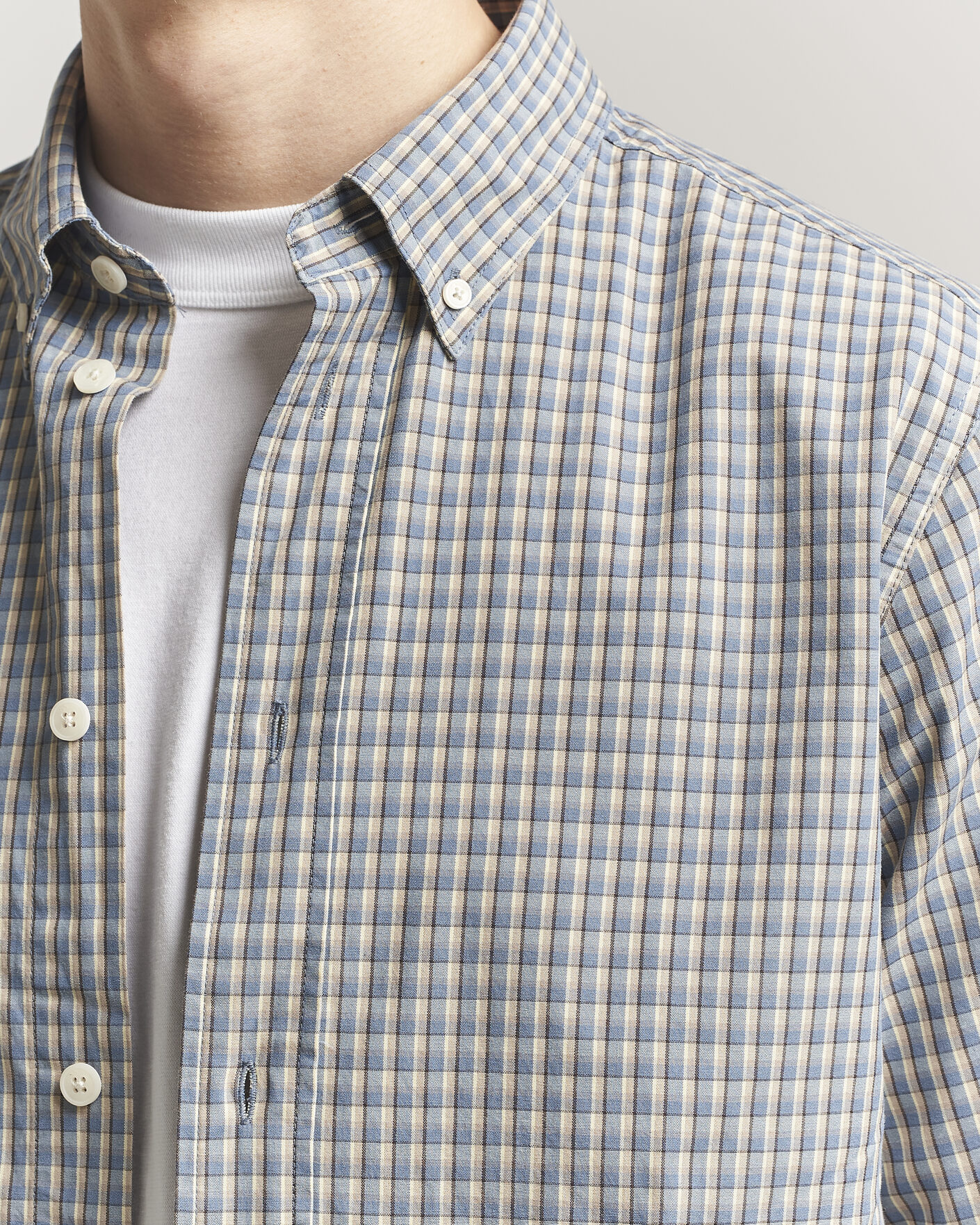 Herr | Skjortor | NN07 | Colby Brushed Cotton Shirt Blue Check