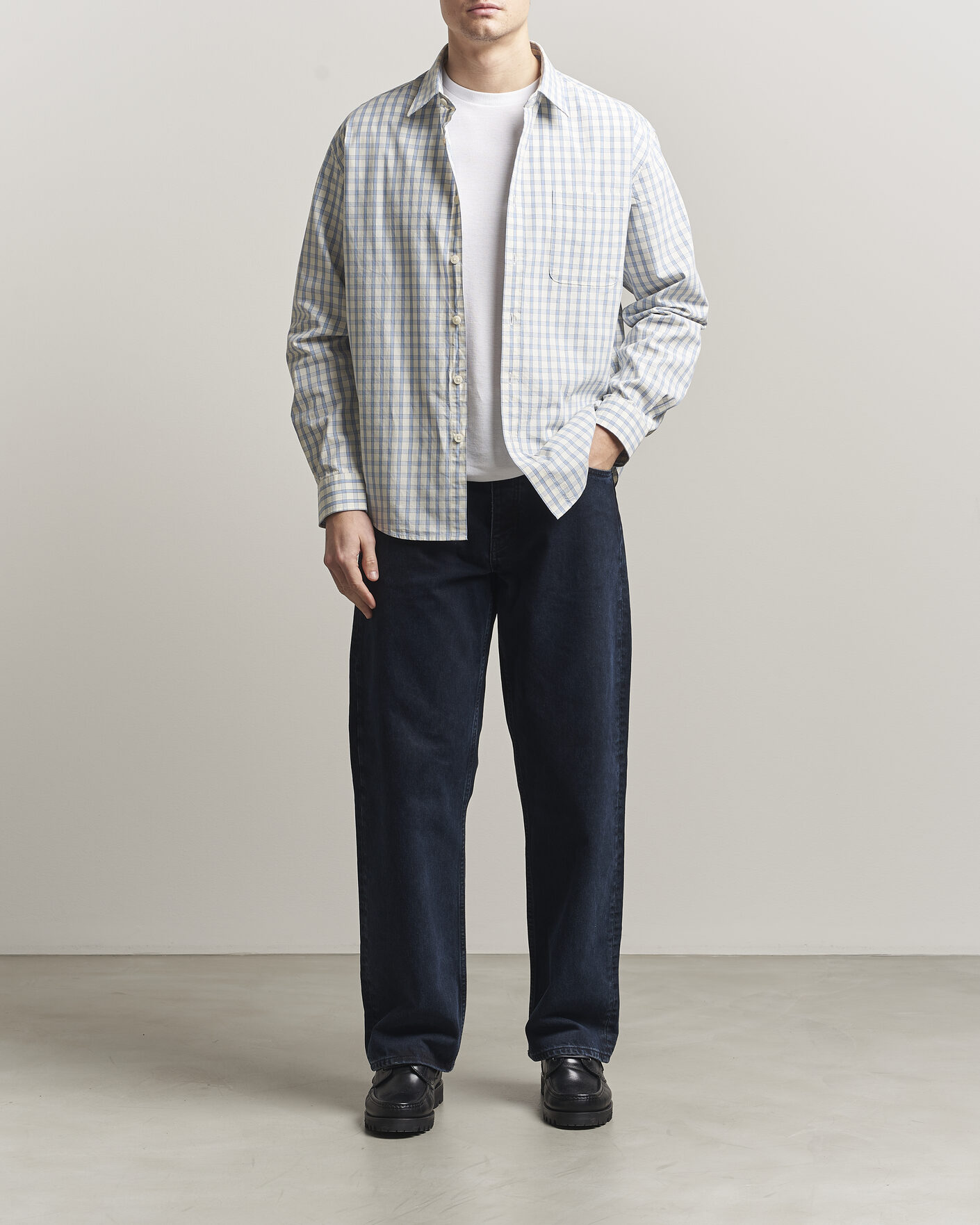 Herr | Skjortor | NN07 | Deon Brushed Cotton Shirt Ecru Check