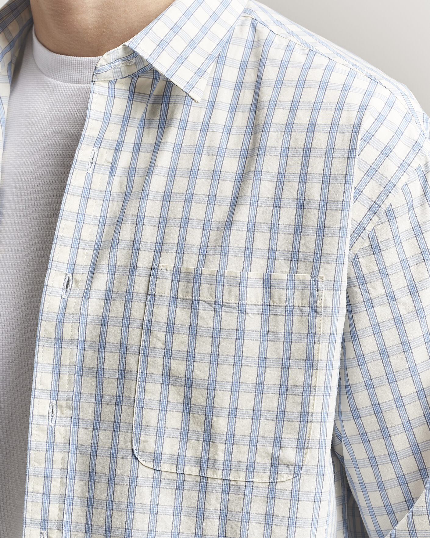 Herr | Skjortor | NN07 | Deon Brushed Cotton Shirt Ecru Check