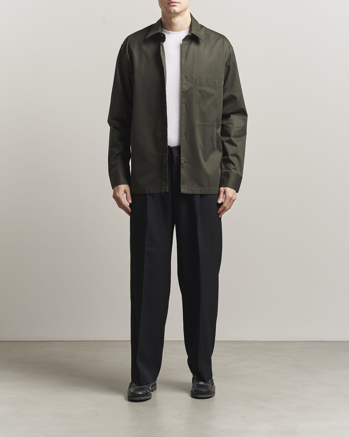 Herr | Skjortor | NN07 | Freddy Cotton Overshirt Dark Army