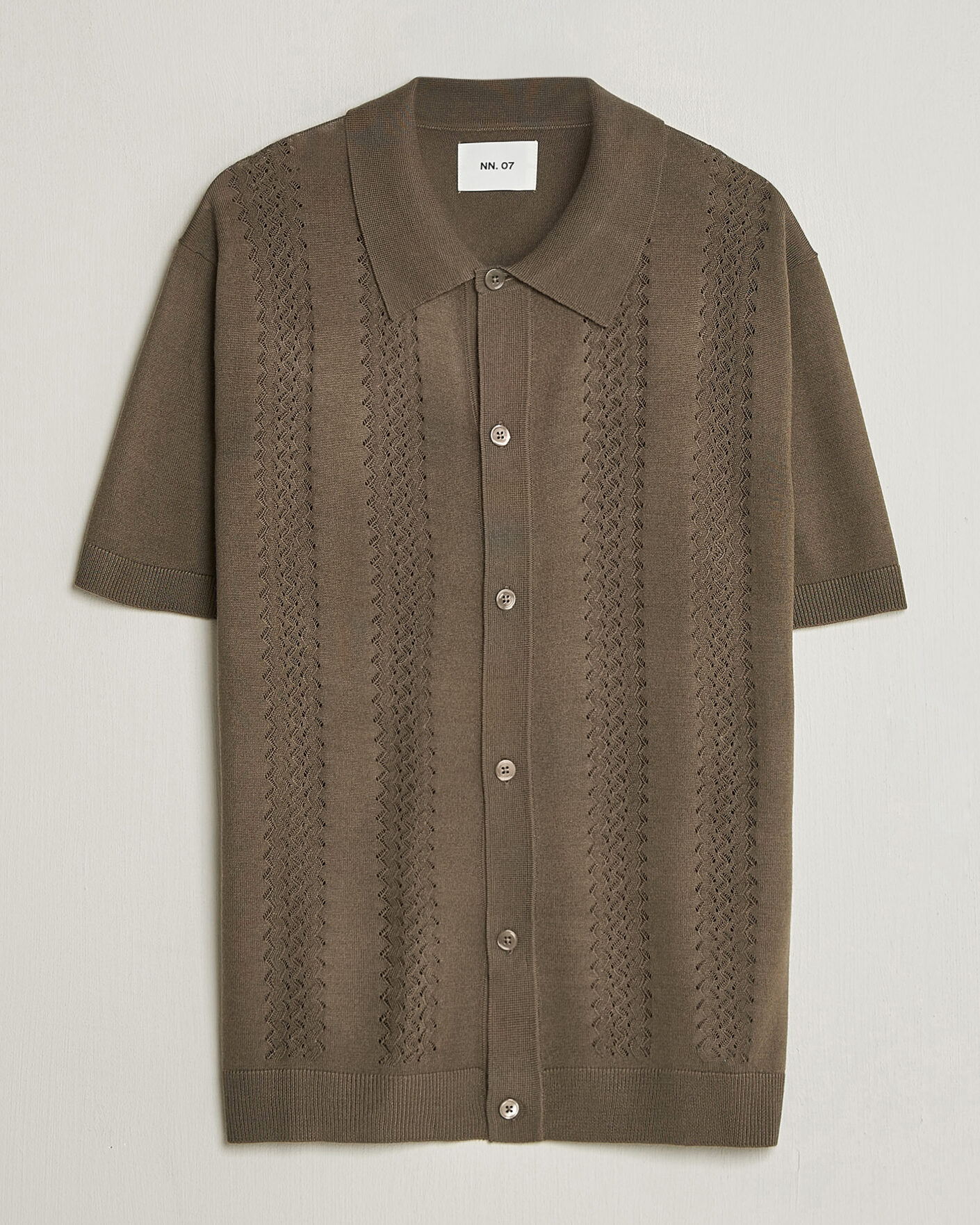 Herr | Skjortor | NN07 | Thor Knitted Short Sleeve Shirt Mable Husk
