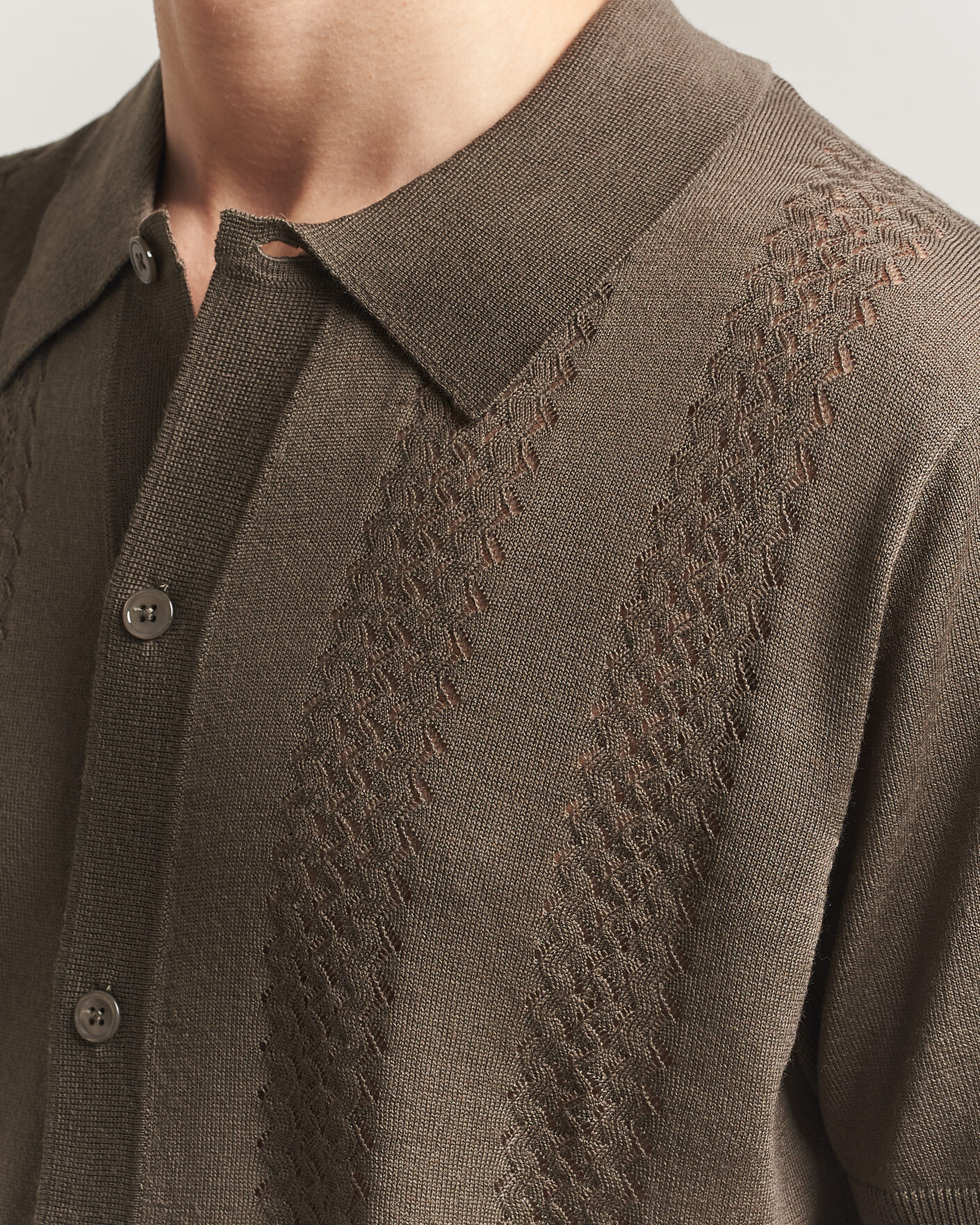 Herr | Skjortor | NN07 | Thor Knitted Short Sleeve Shirt Mable Husk