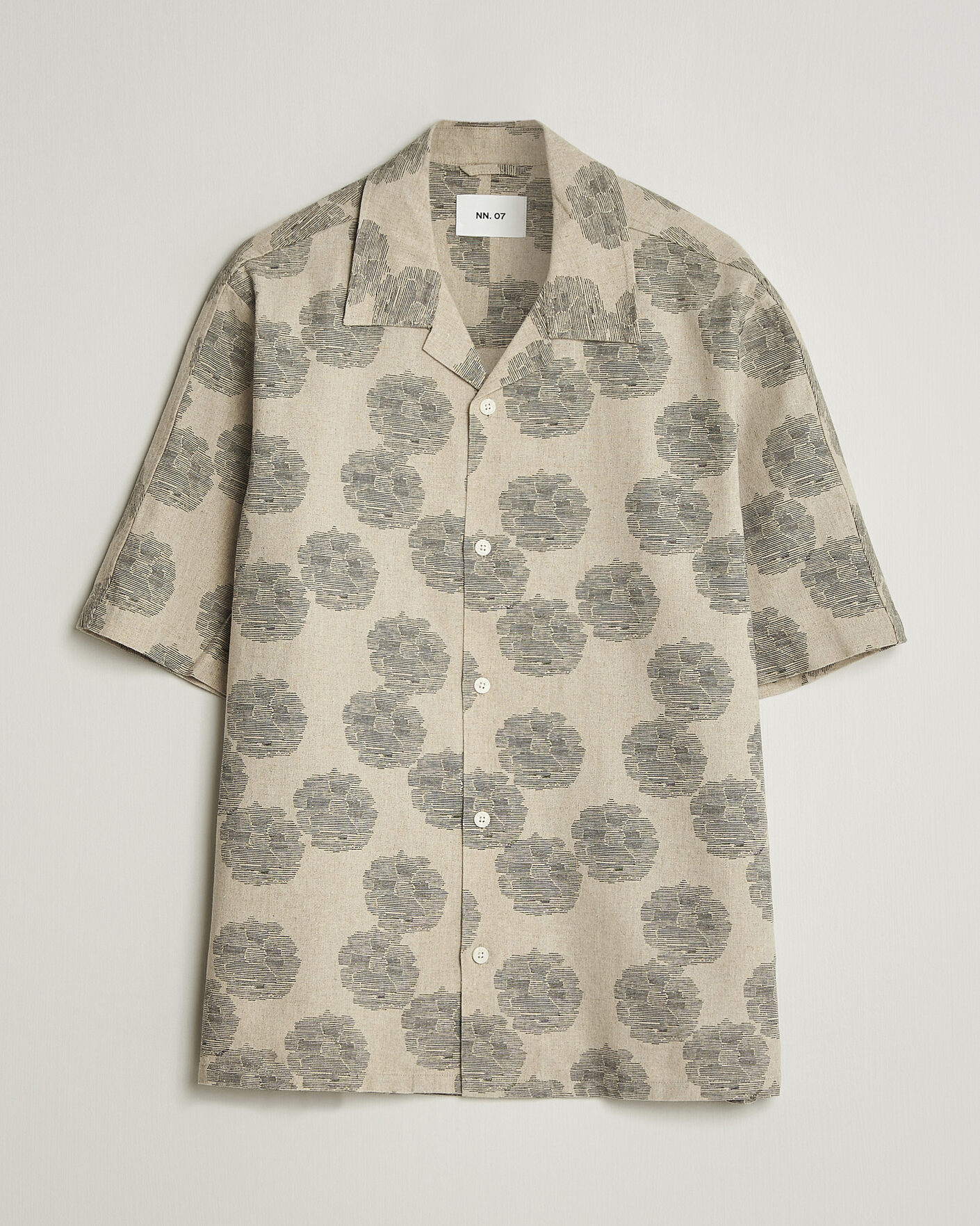 Herr | Skjortor | NN07 | Ole Printed Short Sleeve Shirt Oatmeal