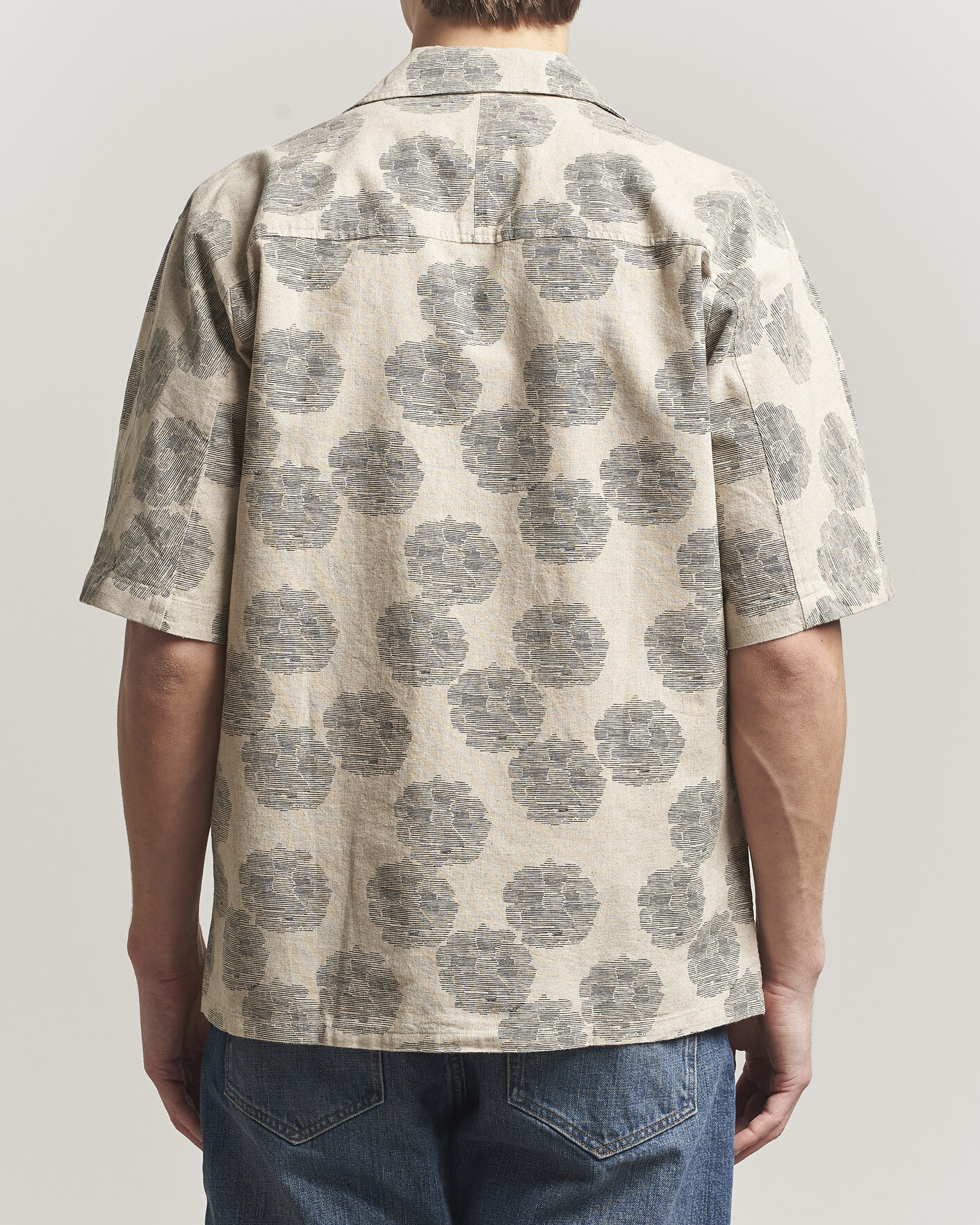 Herr | Skjortor | NN07 | Ole Printed Short Sleeve Shirt Oatmeal