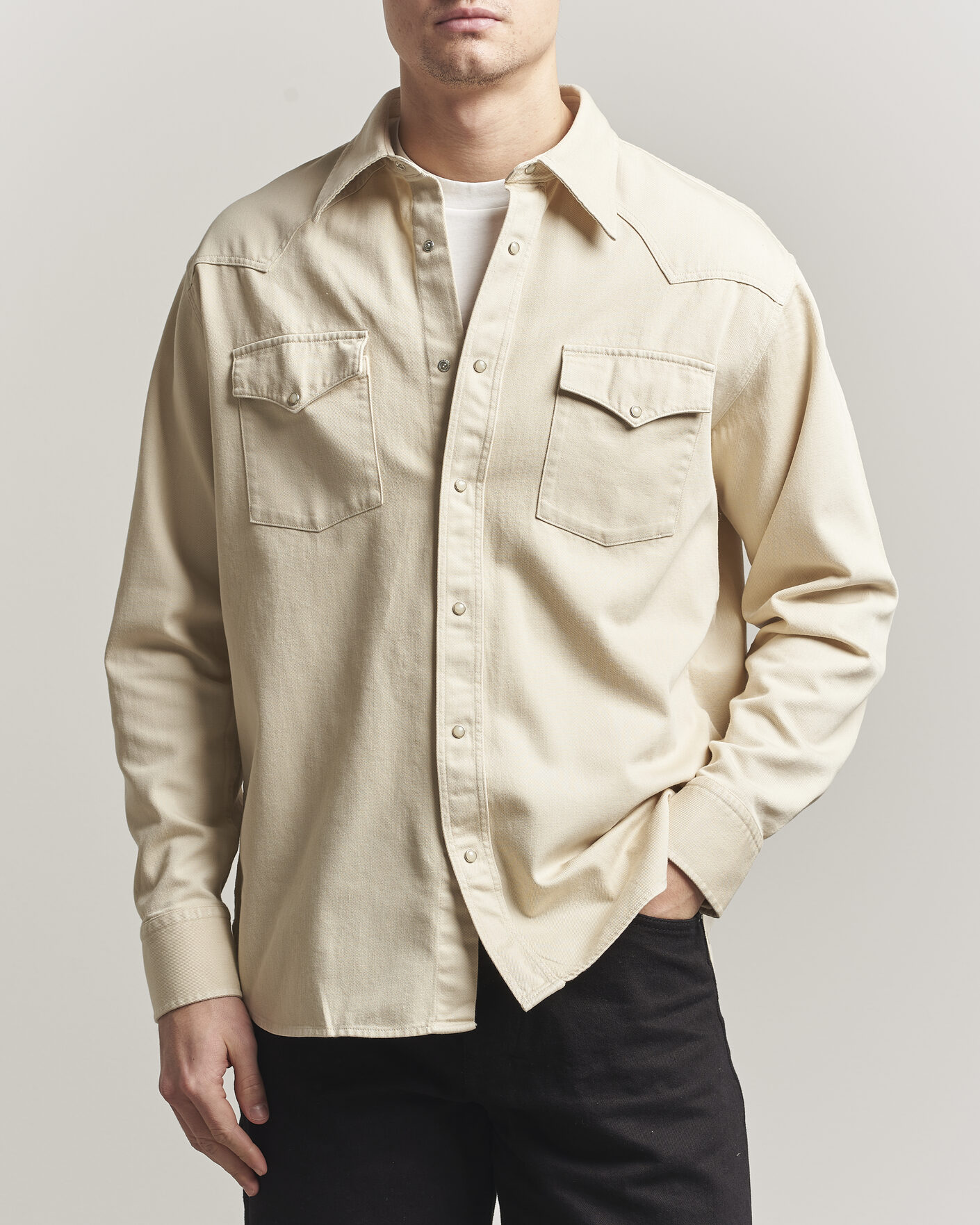 Herr | Skjortor | NN07 | Ricky Western Denim Shirt Ivory