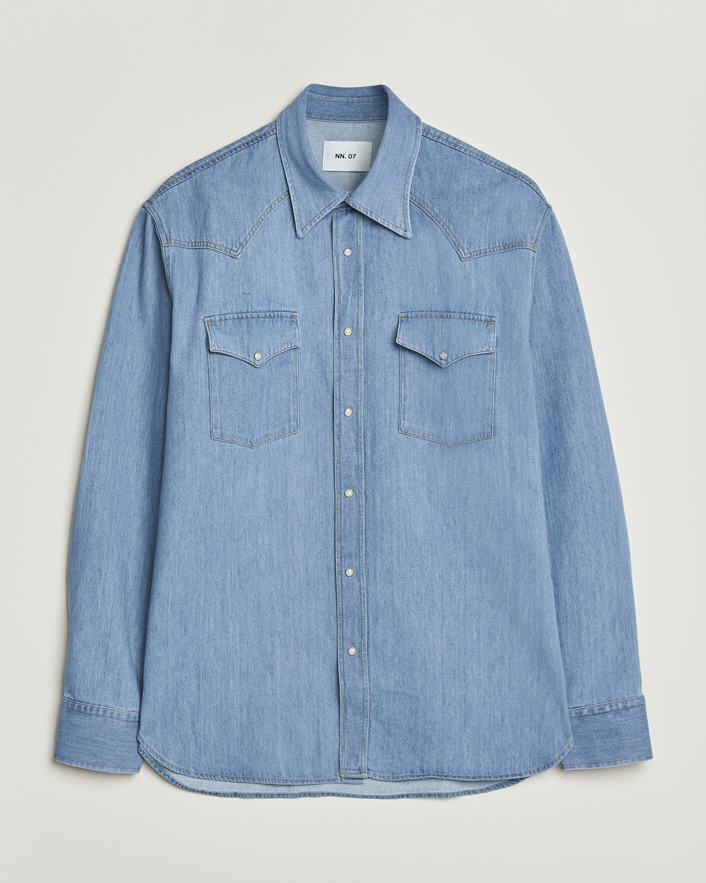 Herr | Skjortor | NN07 | Ricky Western Denim Shirt Light Indigo