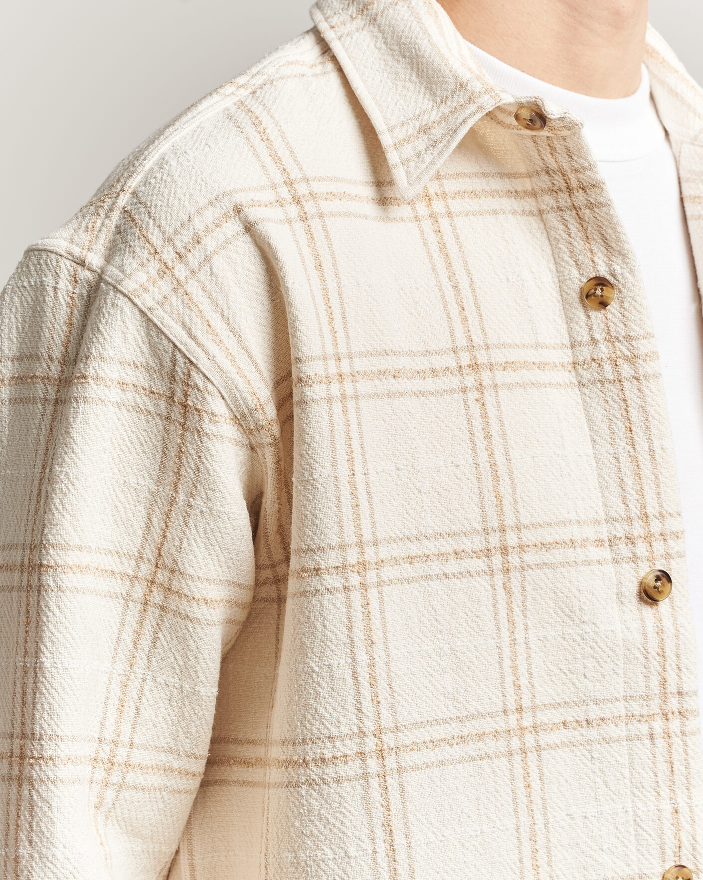Herr | Skjortor | NN07 | Adwin Checked Overshirt Ivory