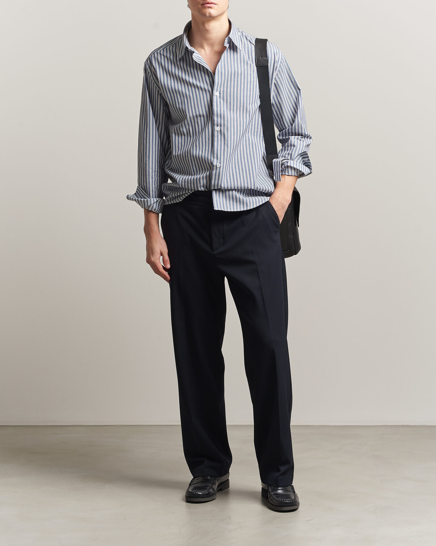 Herr | Skjortor | NN07 | Freddy Striped Shirt Sea Spray Green