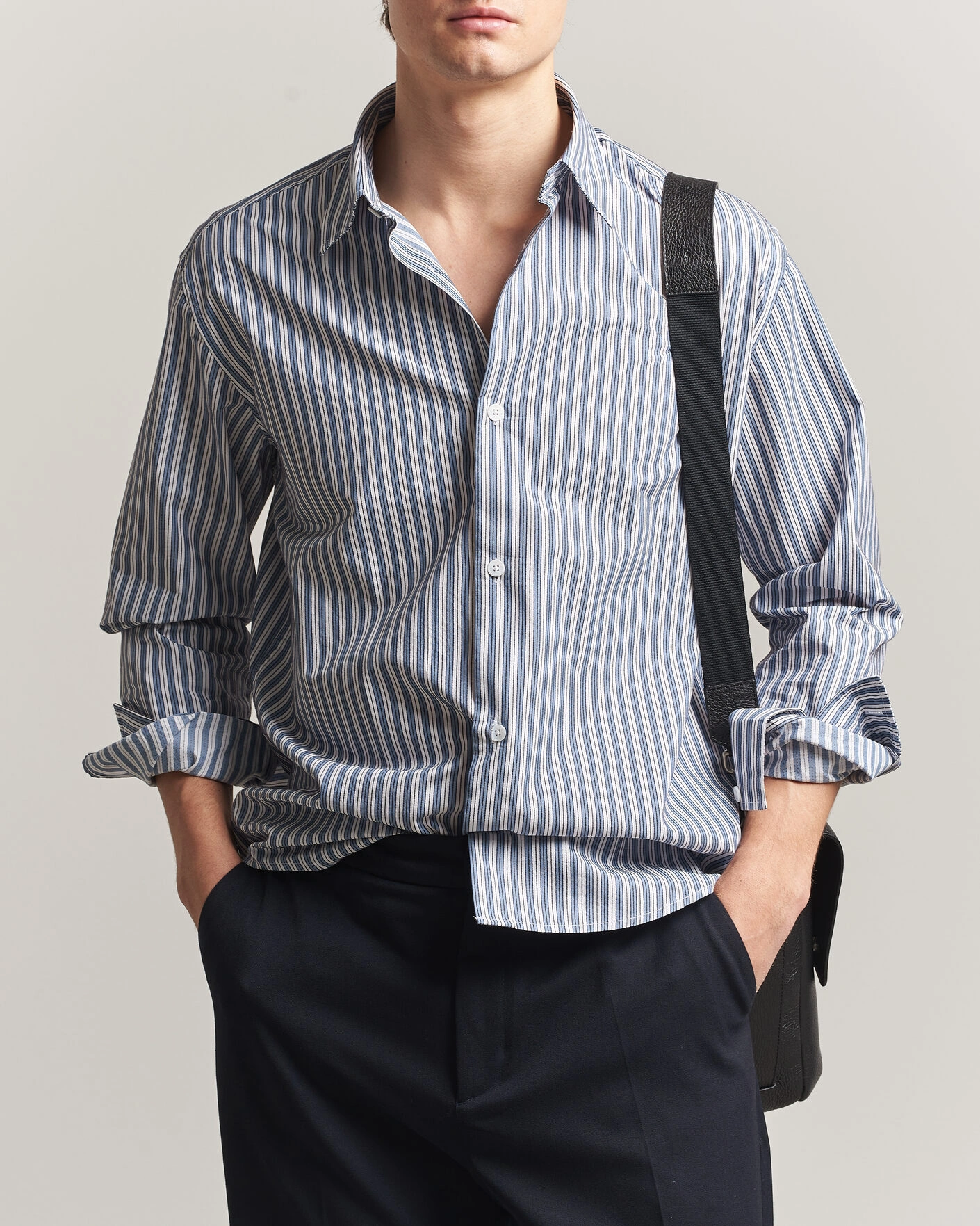 Herr | Skjortor | NN07 | Freddy Striped Shirt Sea Spray Green