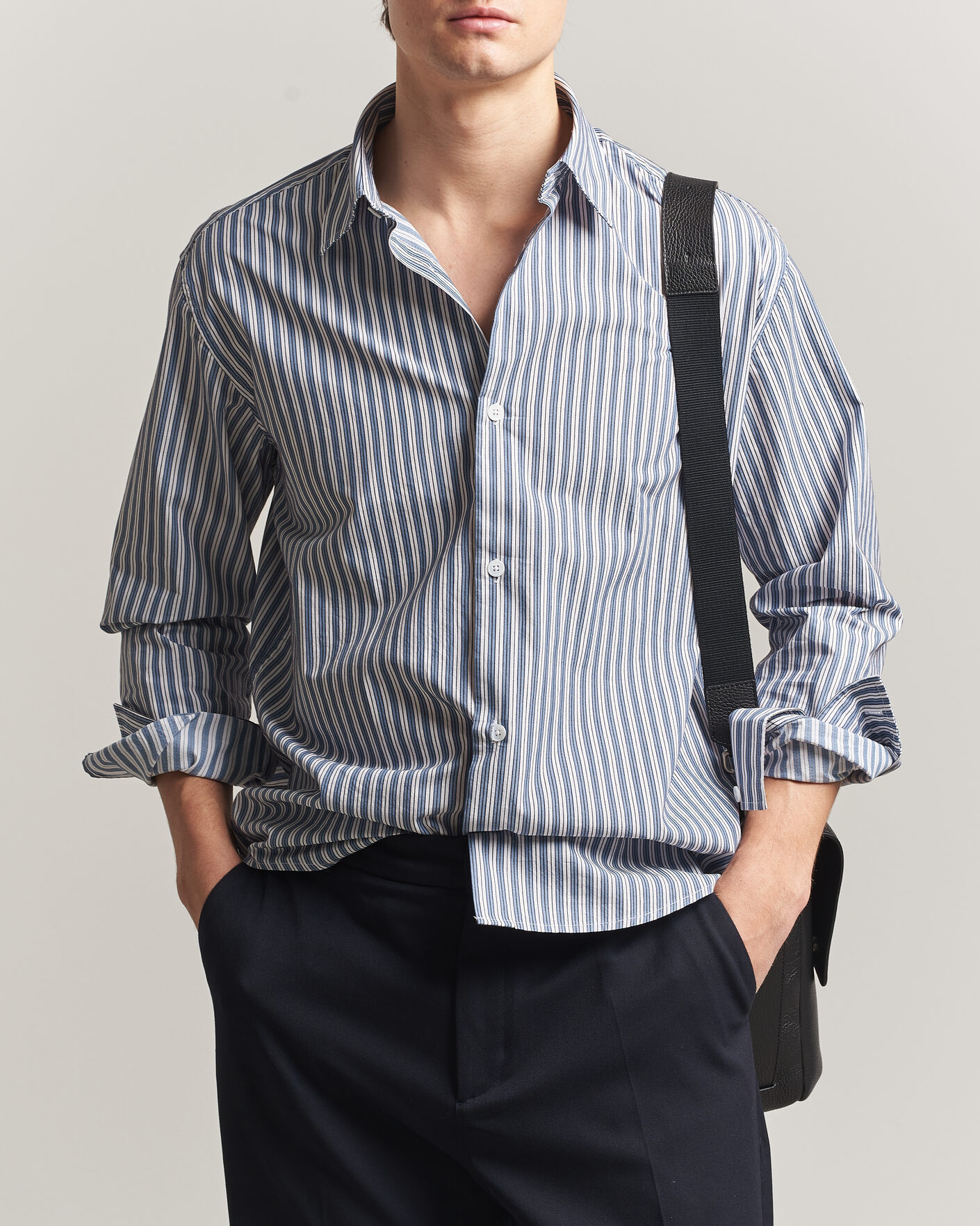 Herr | Skjortor | NN07 | Freddy Striped Shirt Sea Spray Green