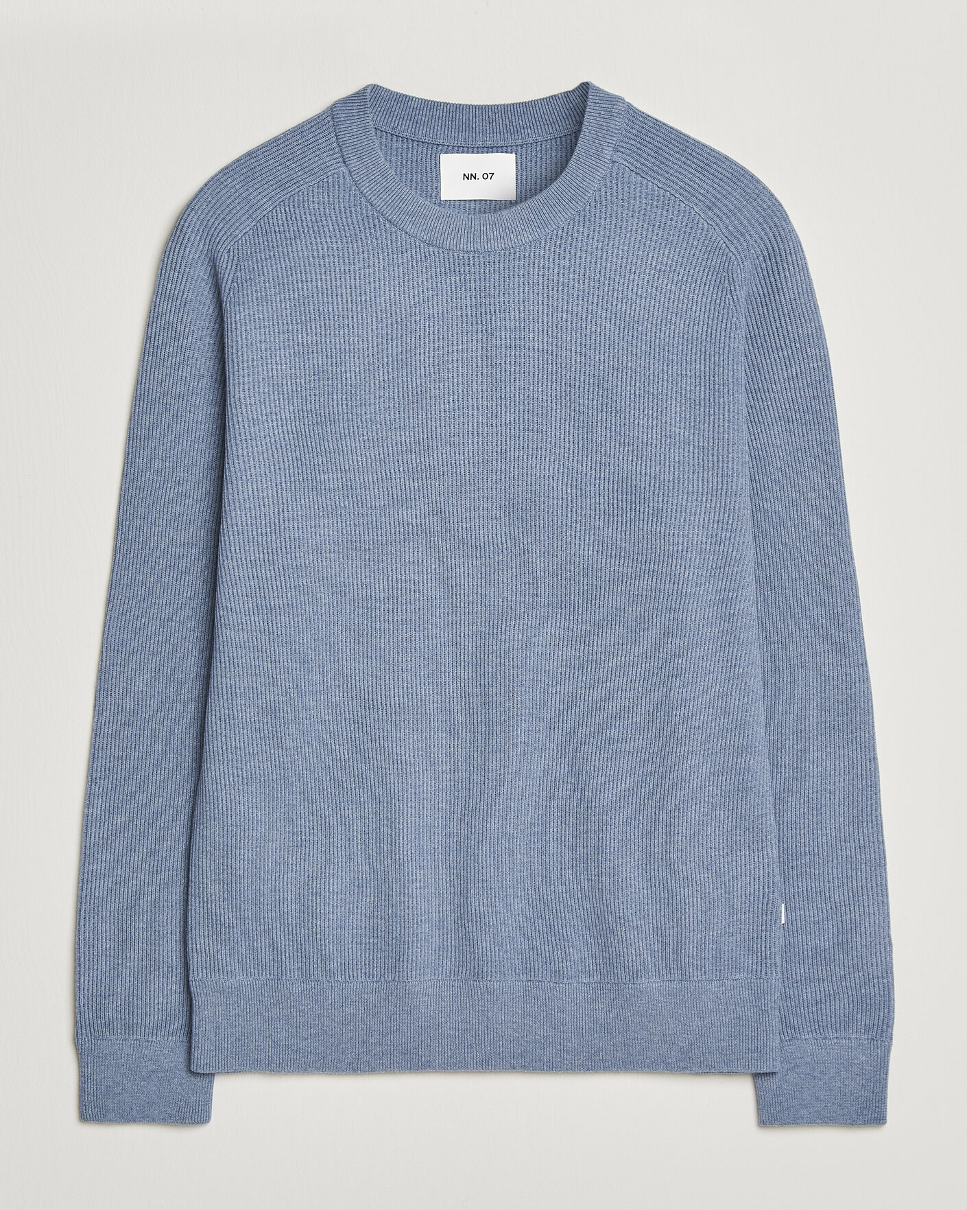 Herr | Tröjor | NN07 | Kevin Cotton Knitted Sweater Stone Blue