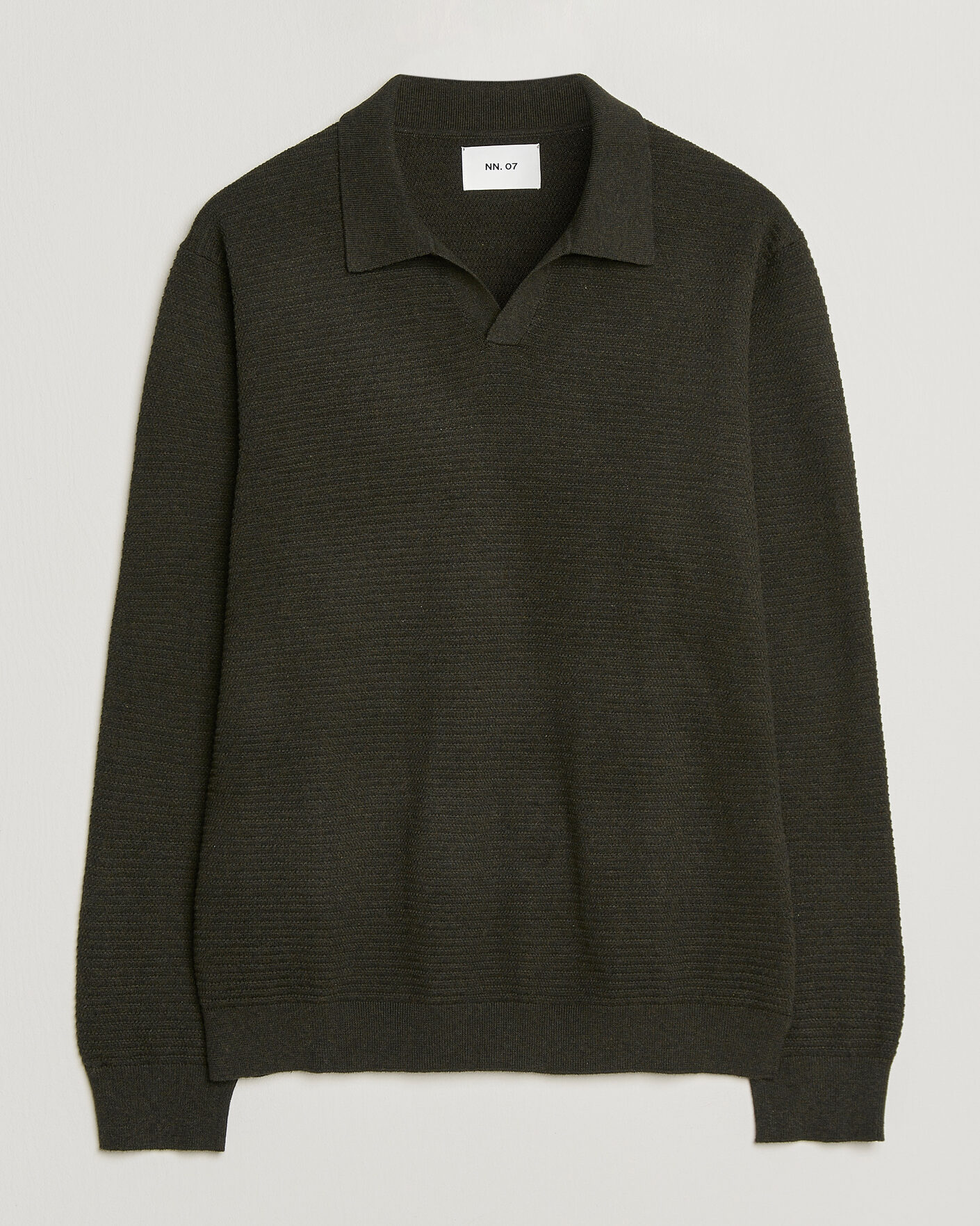Herr | Tröjor | NN07 | Paul Knitted Long Sleeve Polo Dark Army