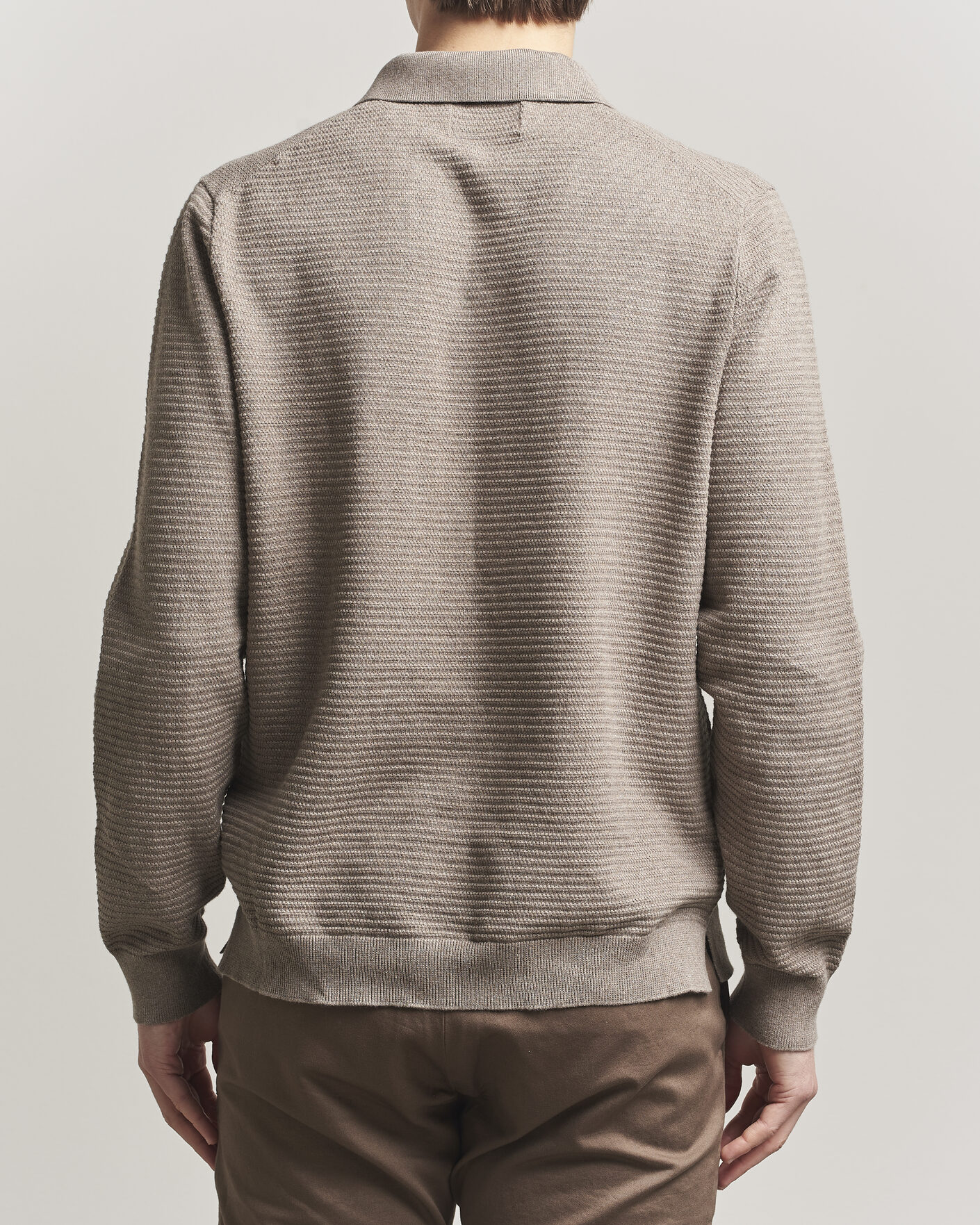 Herr | Tröjor | NN07 | Paul Knitted Long Sleeve Polo Mable Husk