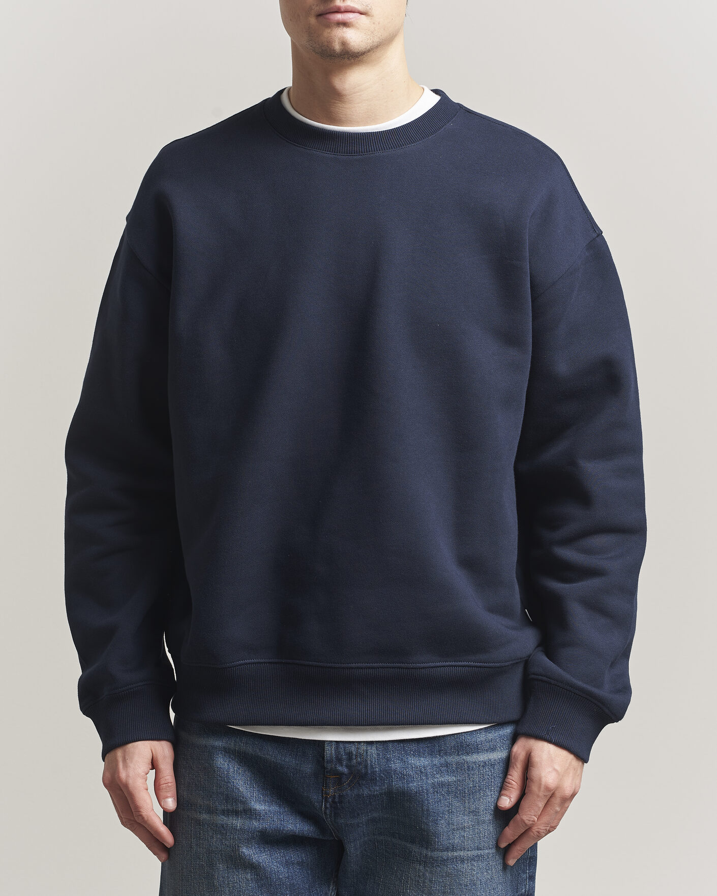 Herr | Tröjor | NN07 | David Crew Neck Sweatshirt Navy Blue