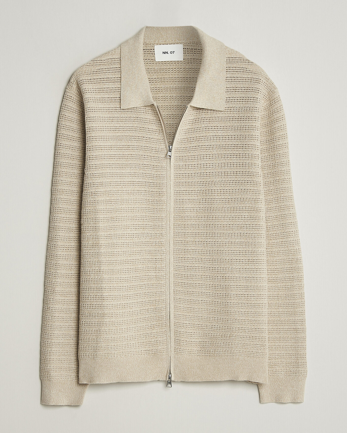 Herr | Tröjor | NN07 | Gustav Knitted Full Zip Ivory