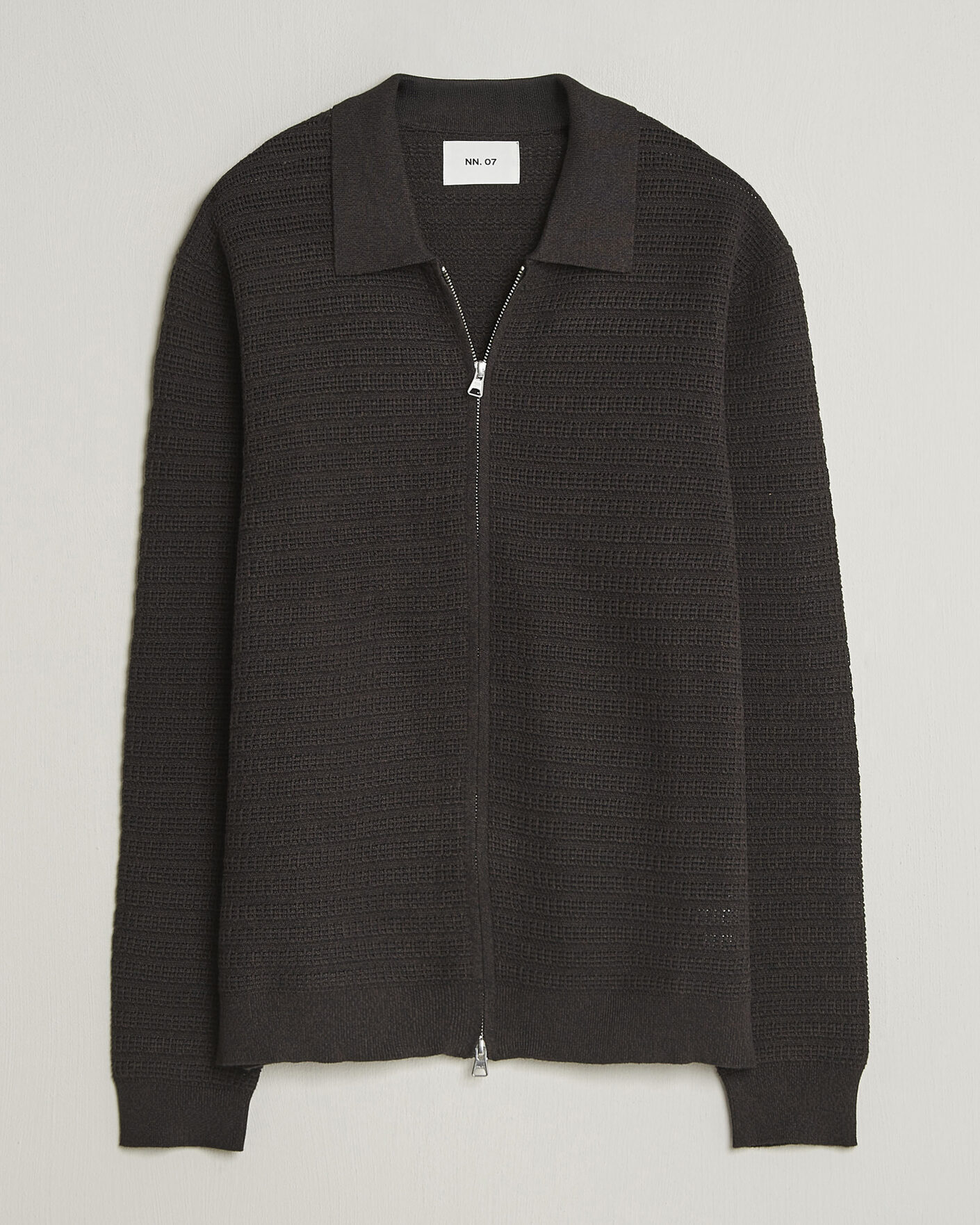 Herr | Tröjor | NN07 | Gustav Knitted Full Zip Deep Truffle