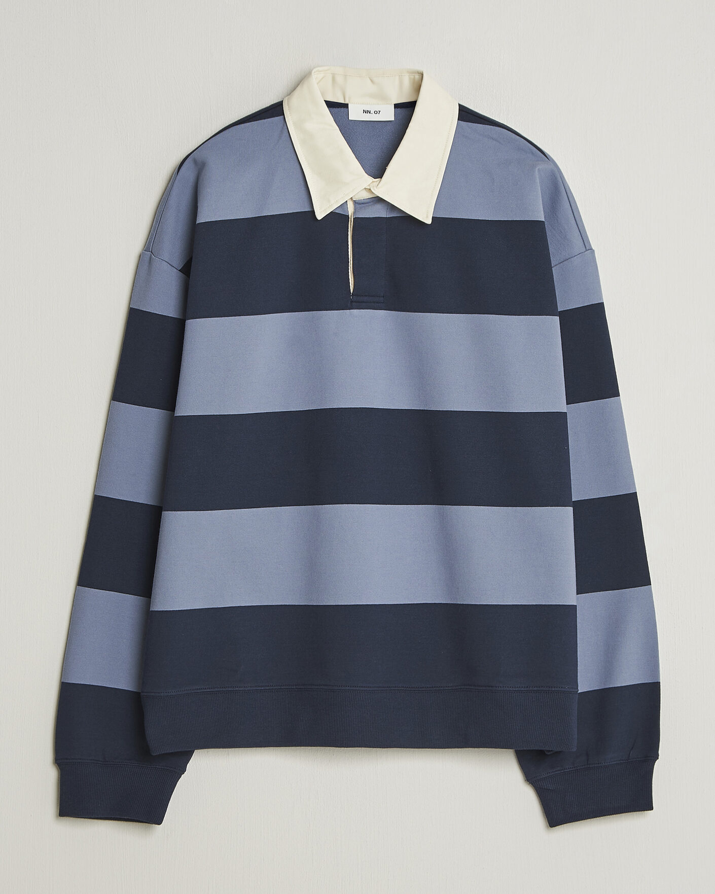 Herr | Tröjor | NN07 | David Rugby Sweater Blue Stripe