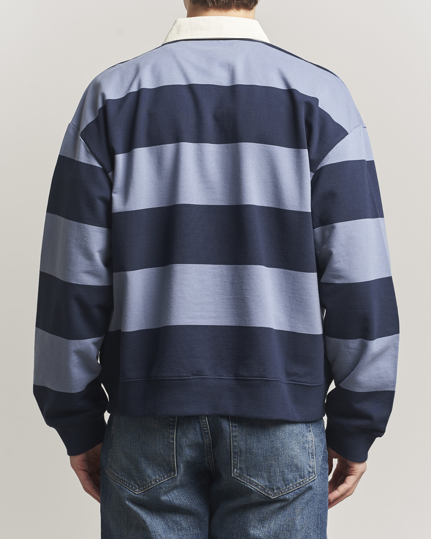 Herr | Tröjor | NN07 | David Rugby Sweater Blue Stripe