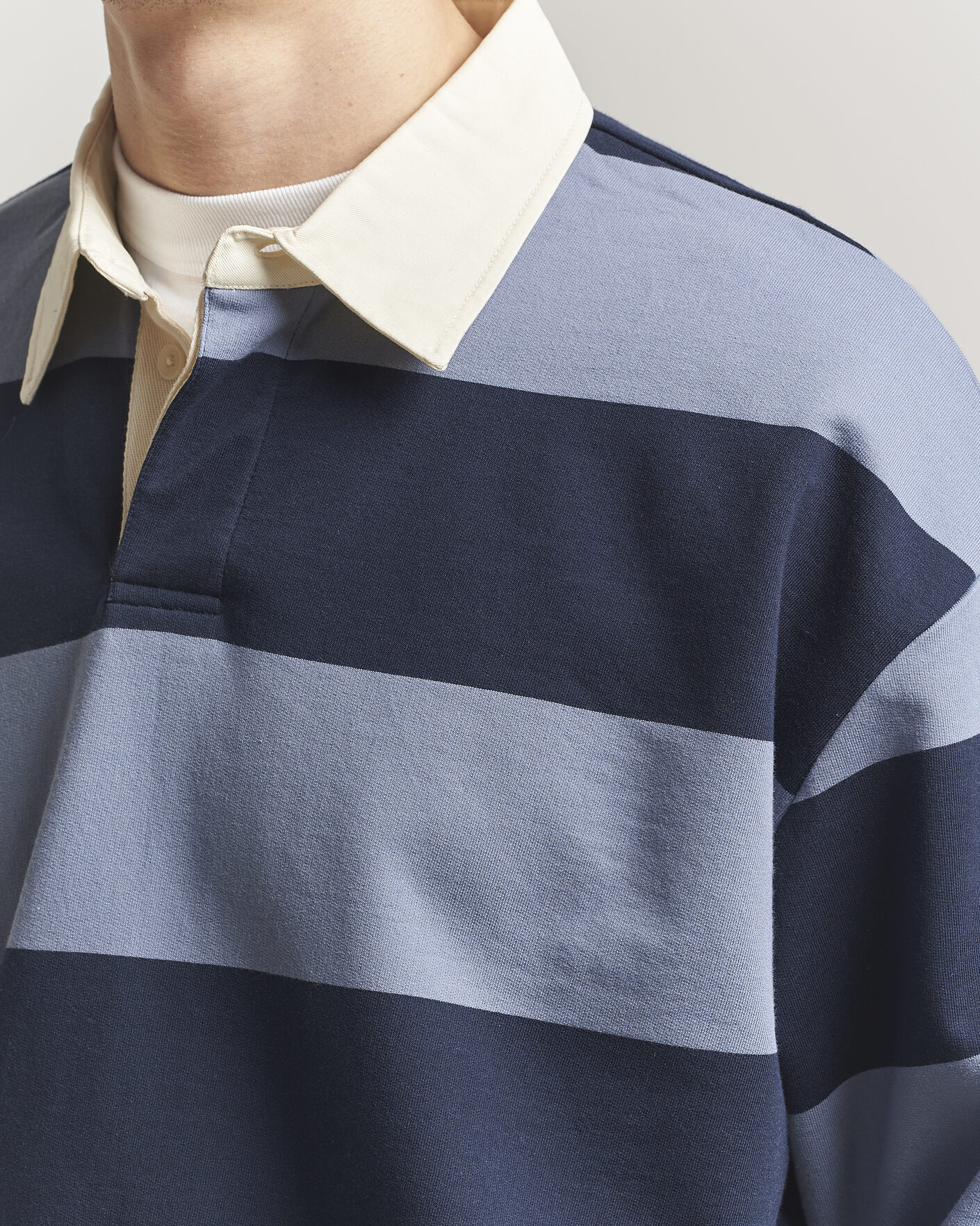 Herr | Tröjor | NN07 | David Rugby Sweater Blue Stripe
