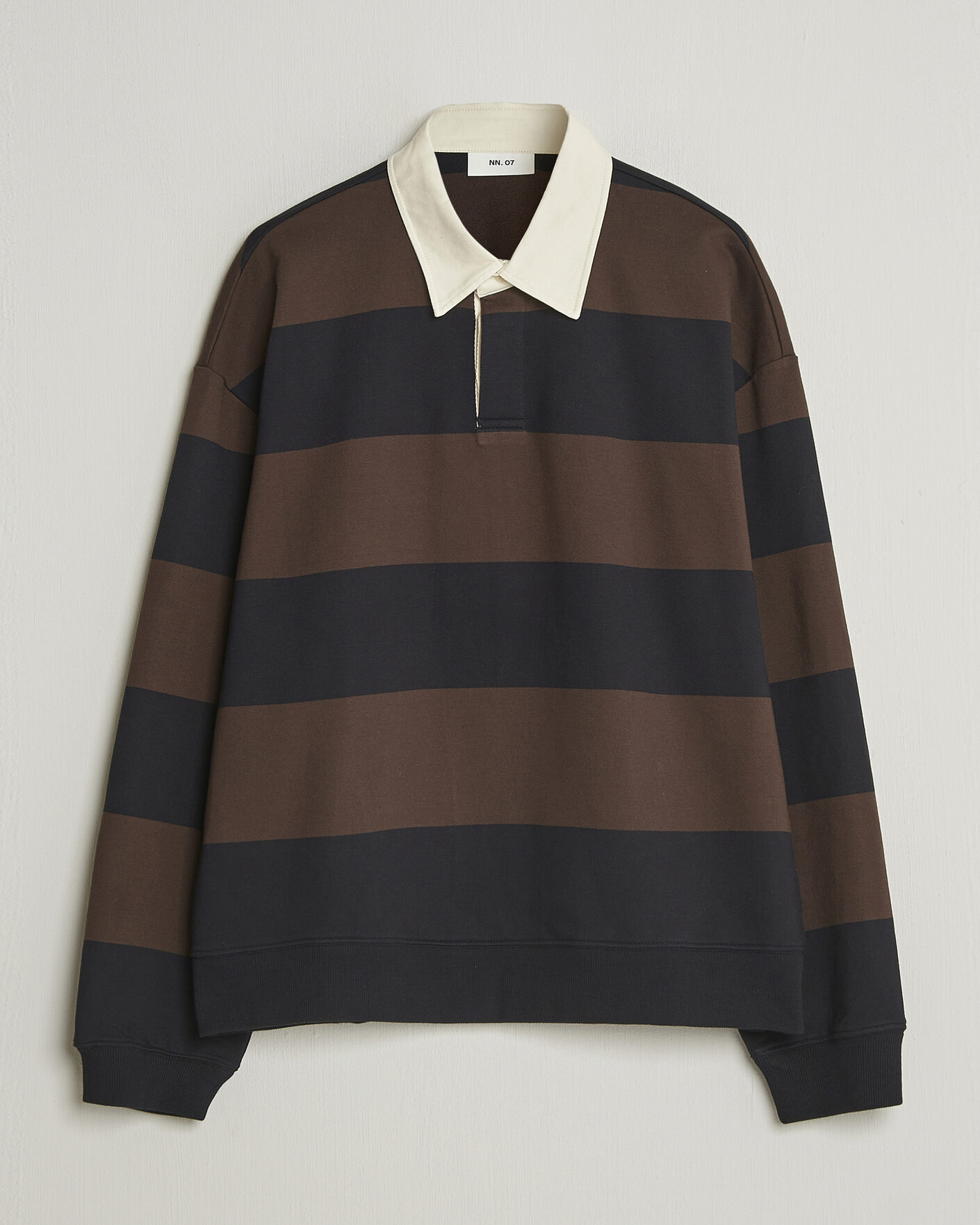 Herr | Tröjor | NN07 | David Rugby Sweater Brown Stripe