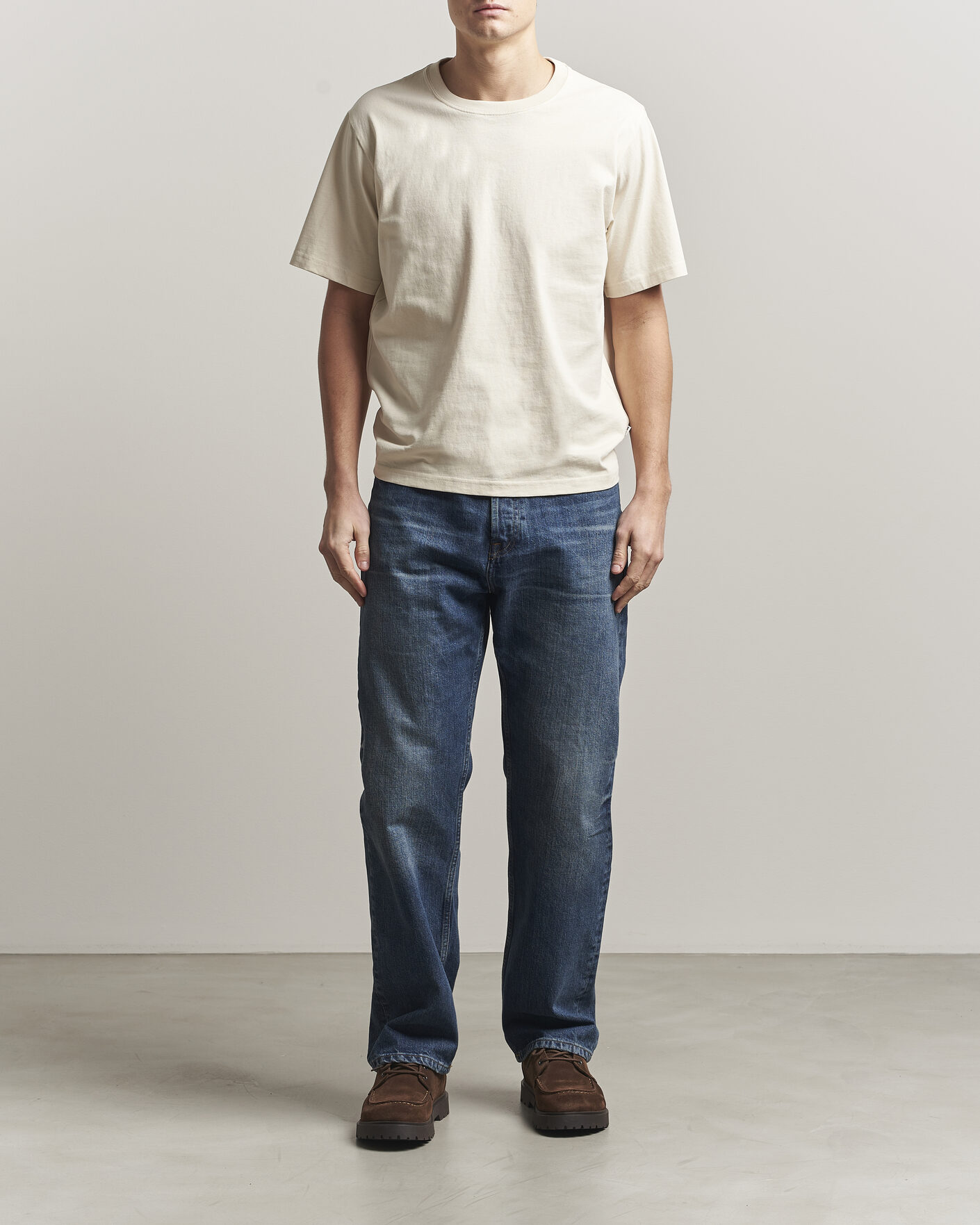Herr | T-Shirts | NN07 | Jett Washed Crew Neck T-Shirt Ivory