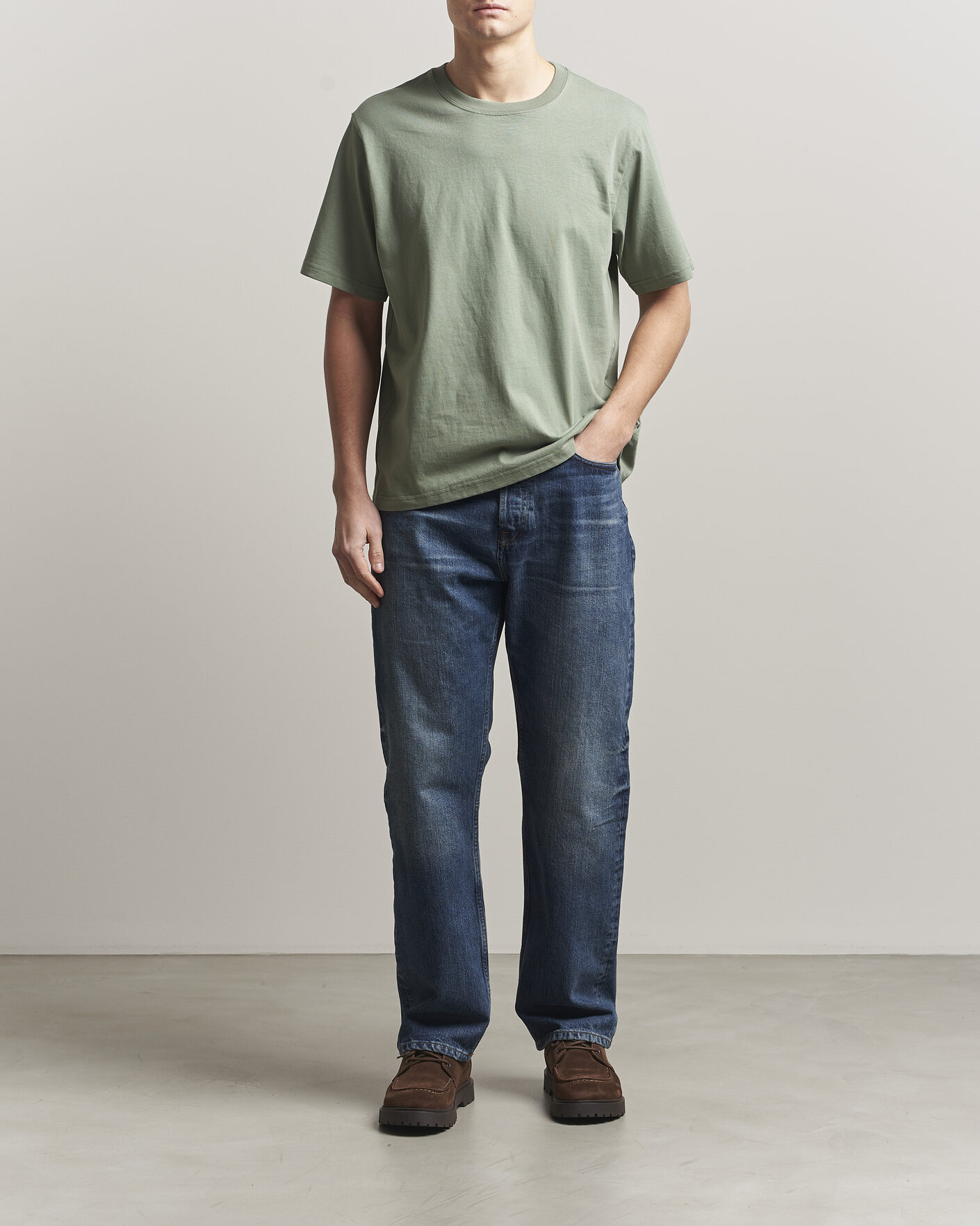 Herr | T-Shirts | NN07 | Jett Washed Crew Neck T-Shirt Sea Spray Green