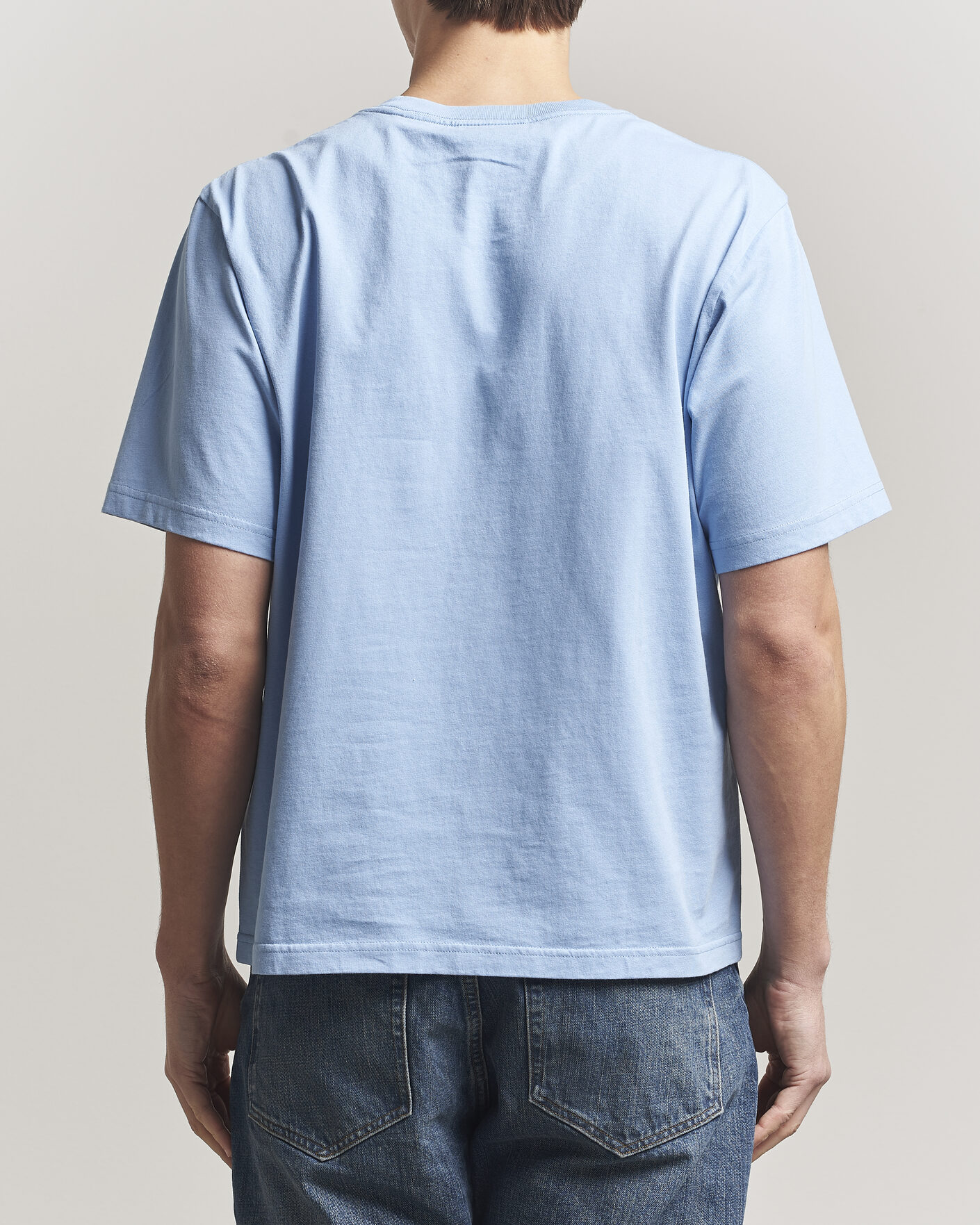 Herr | T-Shirts | NN07 | Jett Embroidered Crew Neck T-Shirt Cerulian Blue