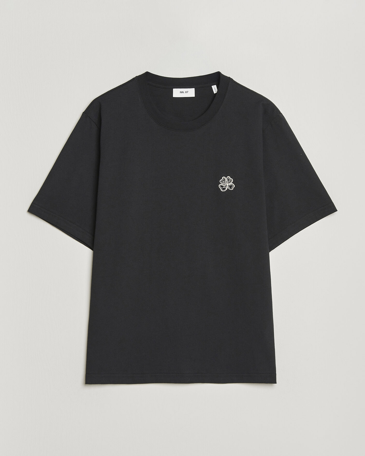 Herr | T-Shirts | NN07 | Jett Embroidered Crew Neck T-Shirt Black