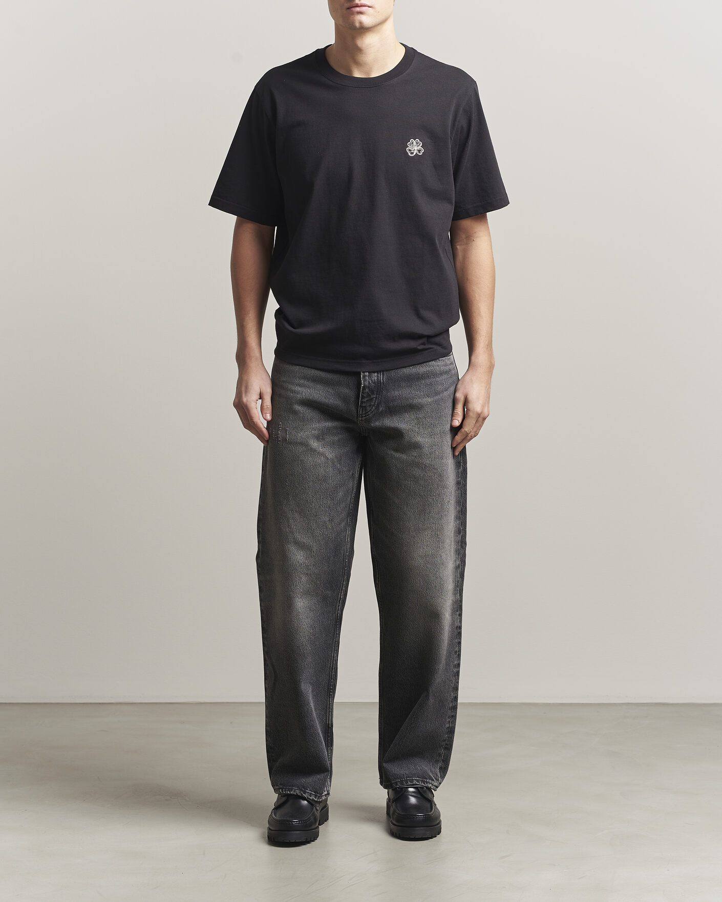 Herr | T-Shirts | NN07 | Jett Embroidered Crew Neck T-Shirt Black