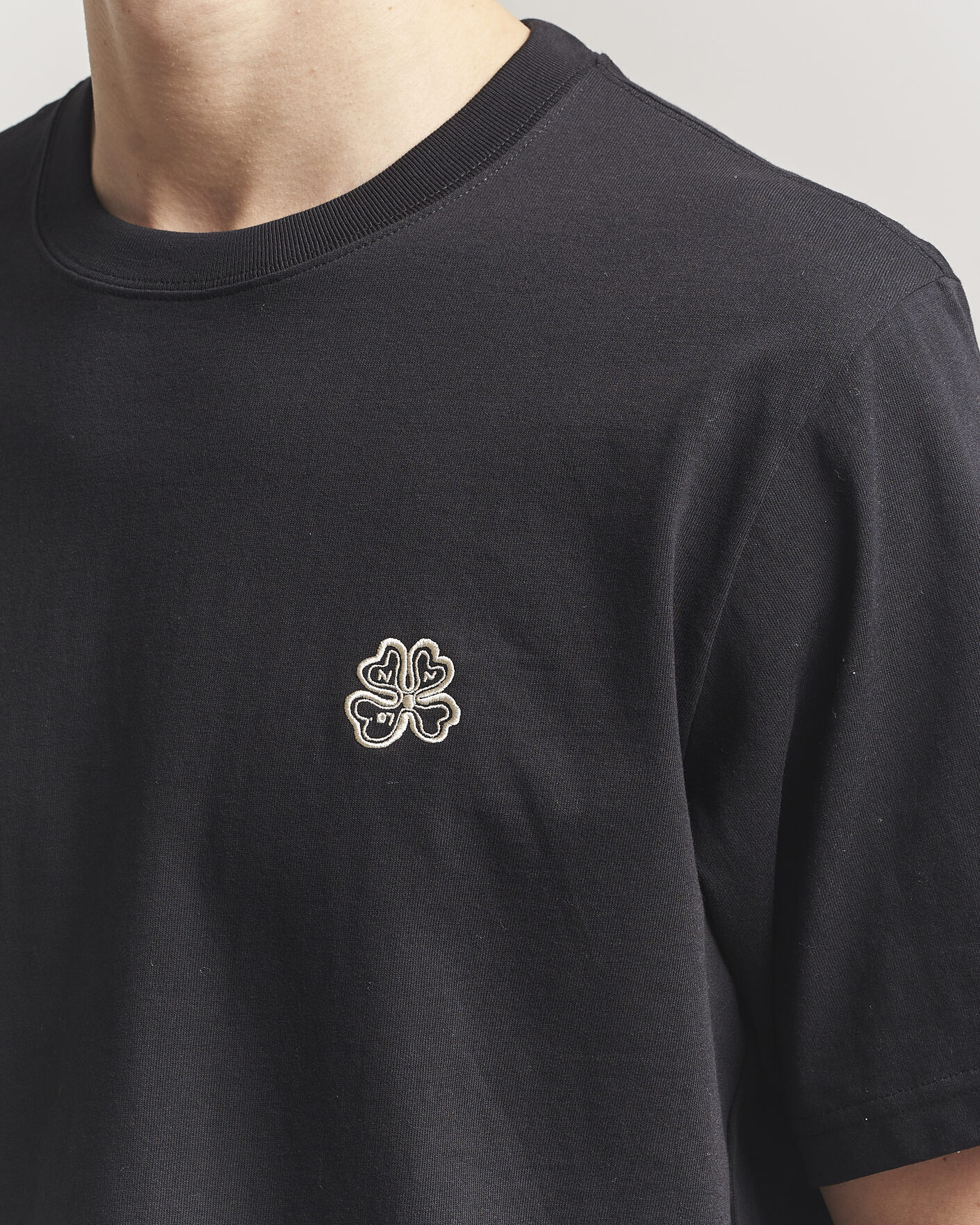 Herr | T-Shirts | NN07 | Jett Embroidered Crew Neck T-Shirt Black
