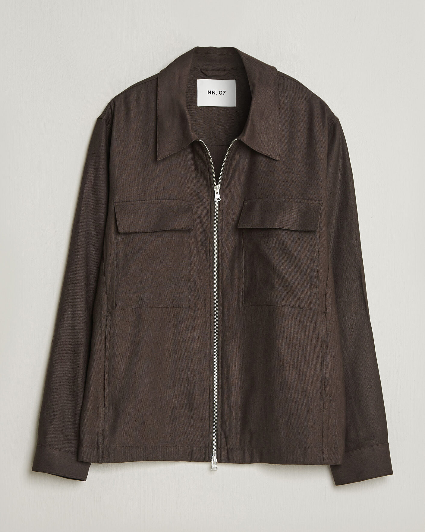 Herr | Skjortor | NN07 | Alban Linen/Viscose Overshirt Deep Truffle