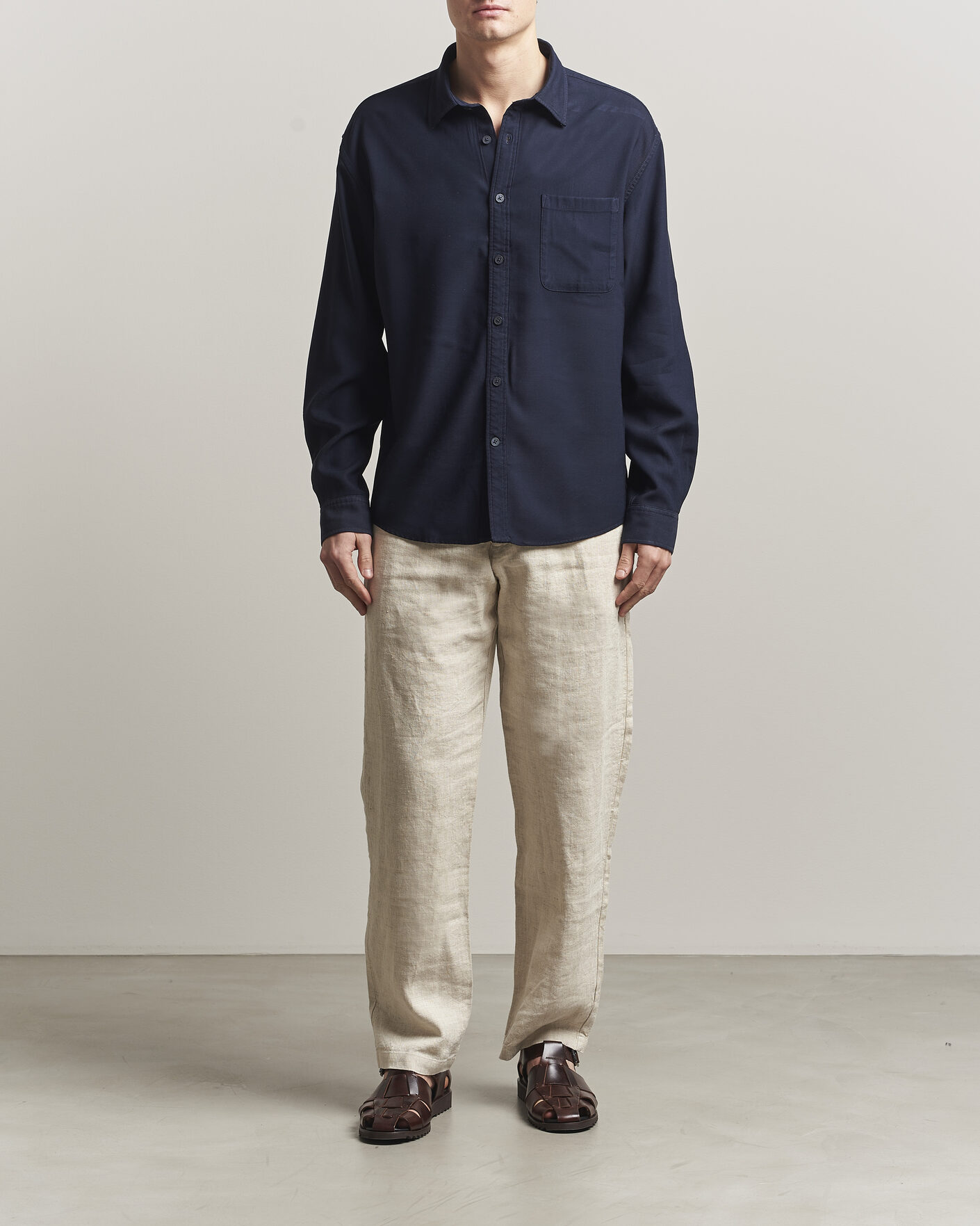 Herr | Skjortor | NN07 | Deon Tencel Shirt Navy Blue