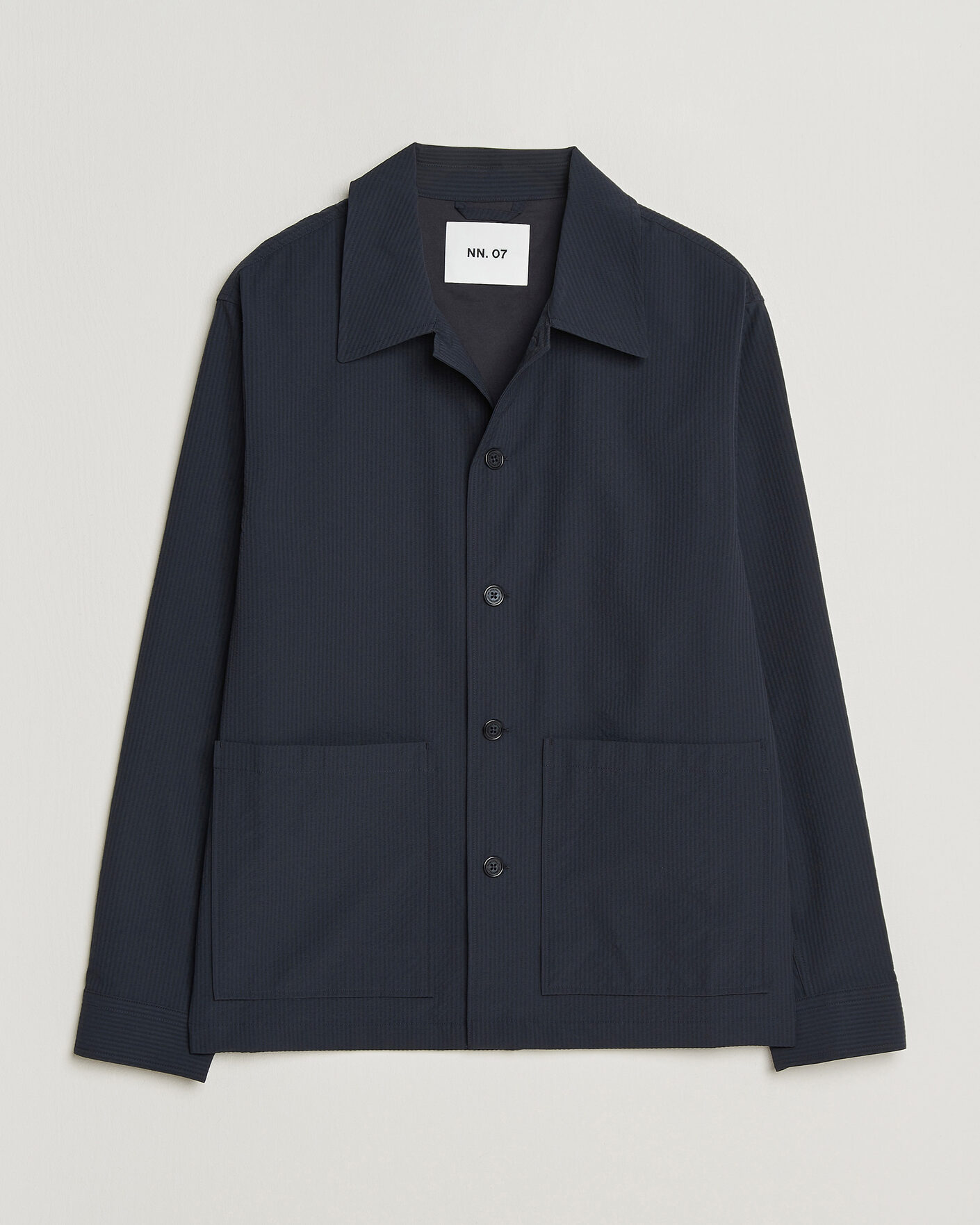 Herr | Skjortor | NN07 | Blaze Seersucker Overshirt Navy Blue