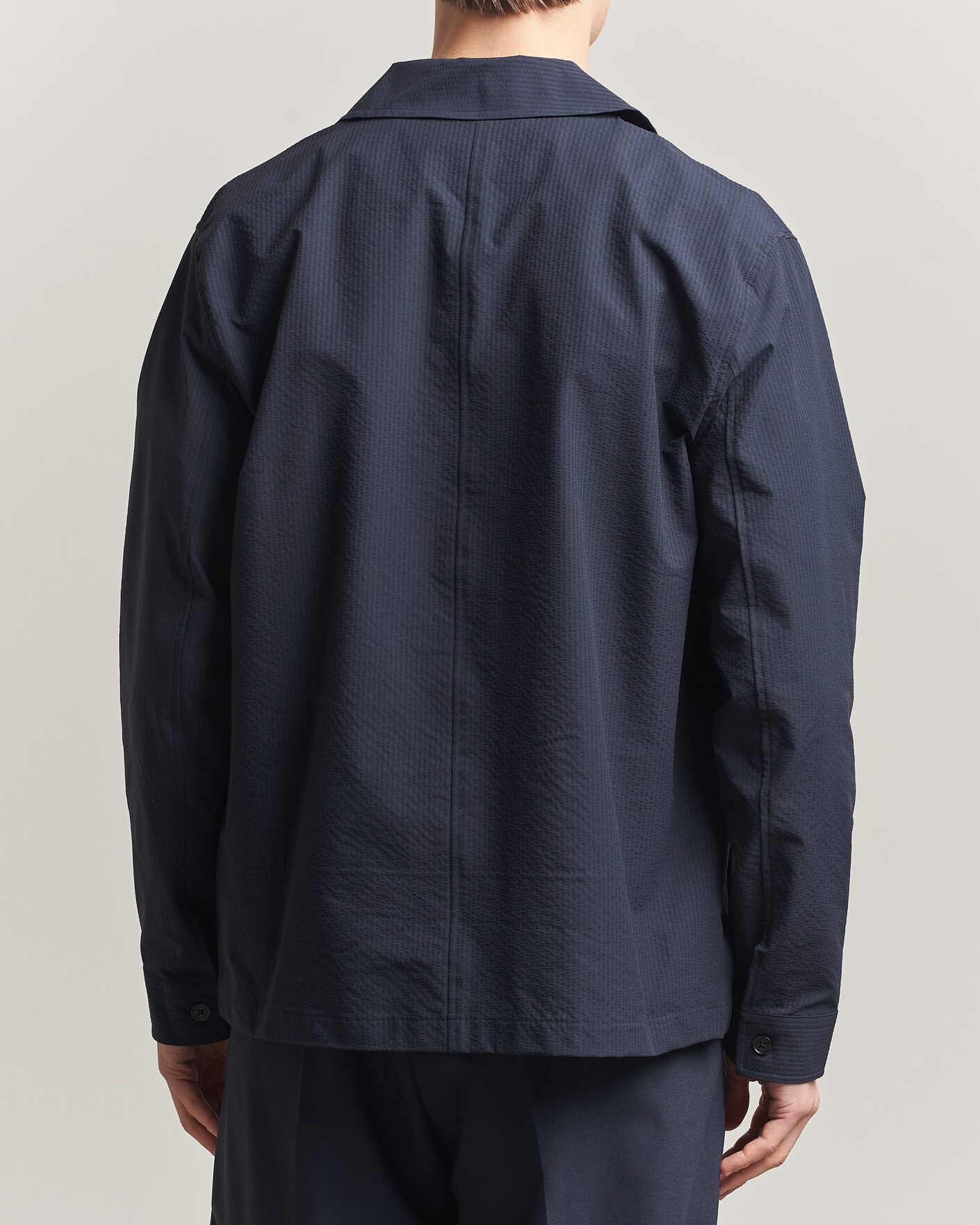Herr | Skjortor | NN07 | Blaze Seersucker Overshirt Navy Blue