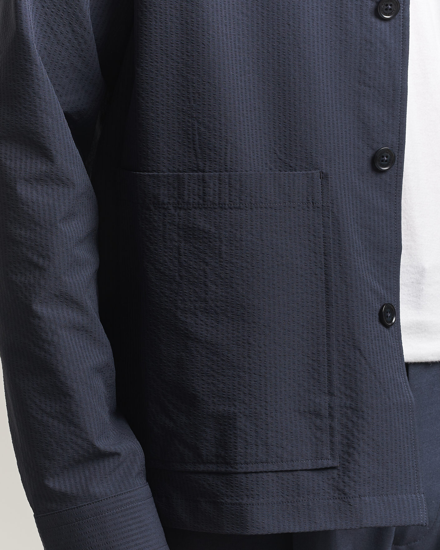 Herr | Skjortor | NN07 | Blaze Seersucker Overshirt Navy Blue