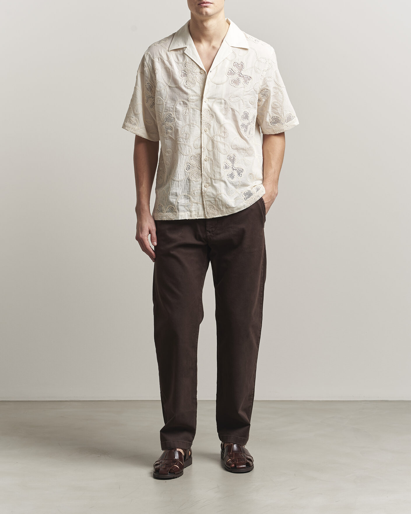 Herr | Skjortor | NN07 | Ben Flower Shirt Ivory