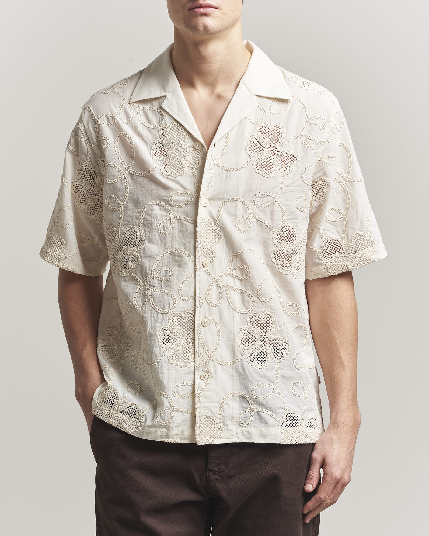 Herr | Skjortor | NN07 | Ben Flower Shirt Ivory