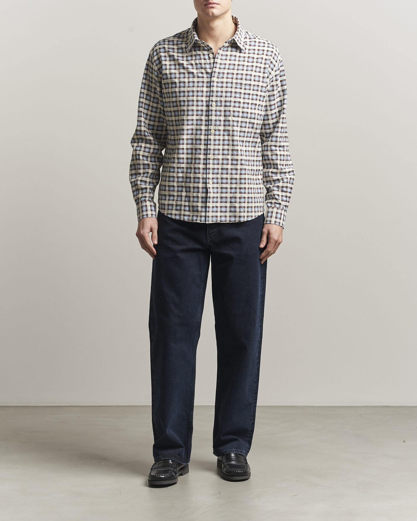 Herr | Skjortor | NN07 | Deon Checked Shirt Blue