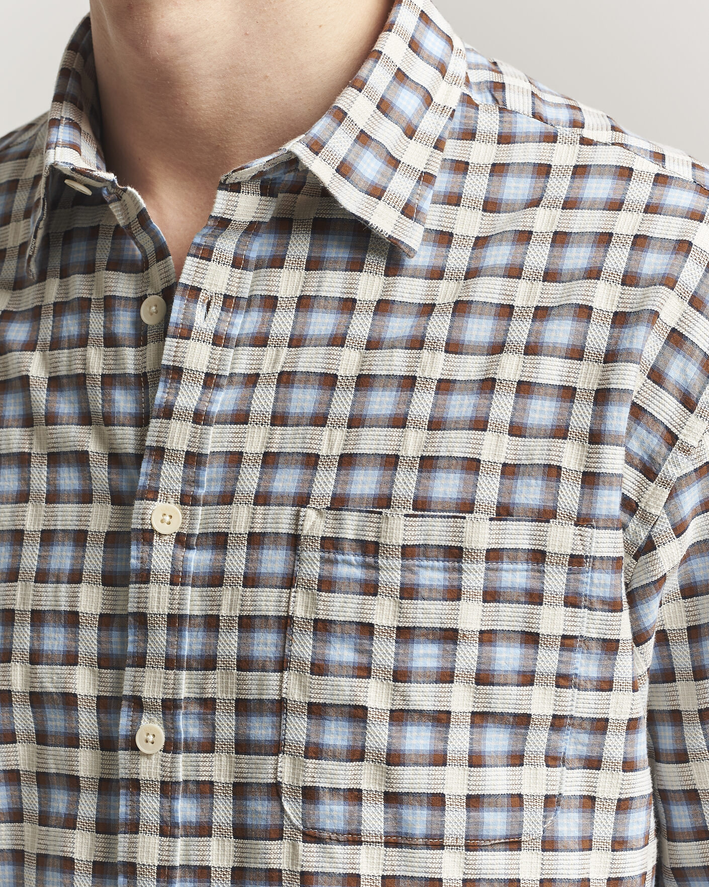 Herr | Skjortor | NN07 | Deon Checked Shirt Blue